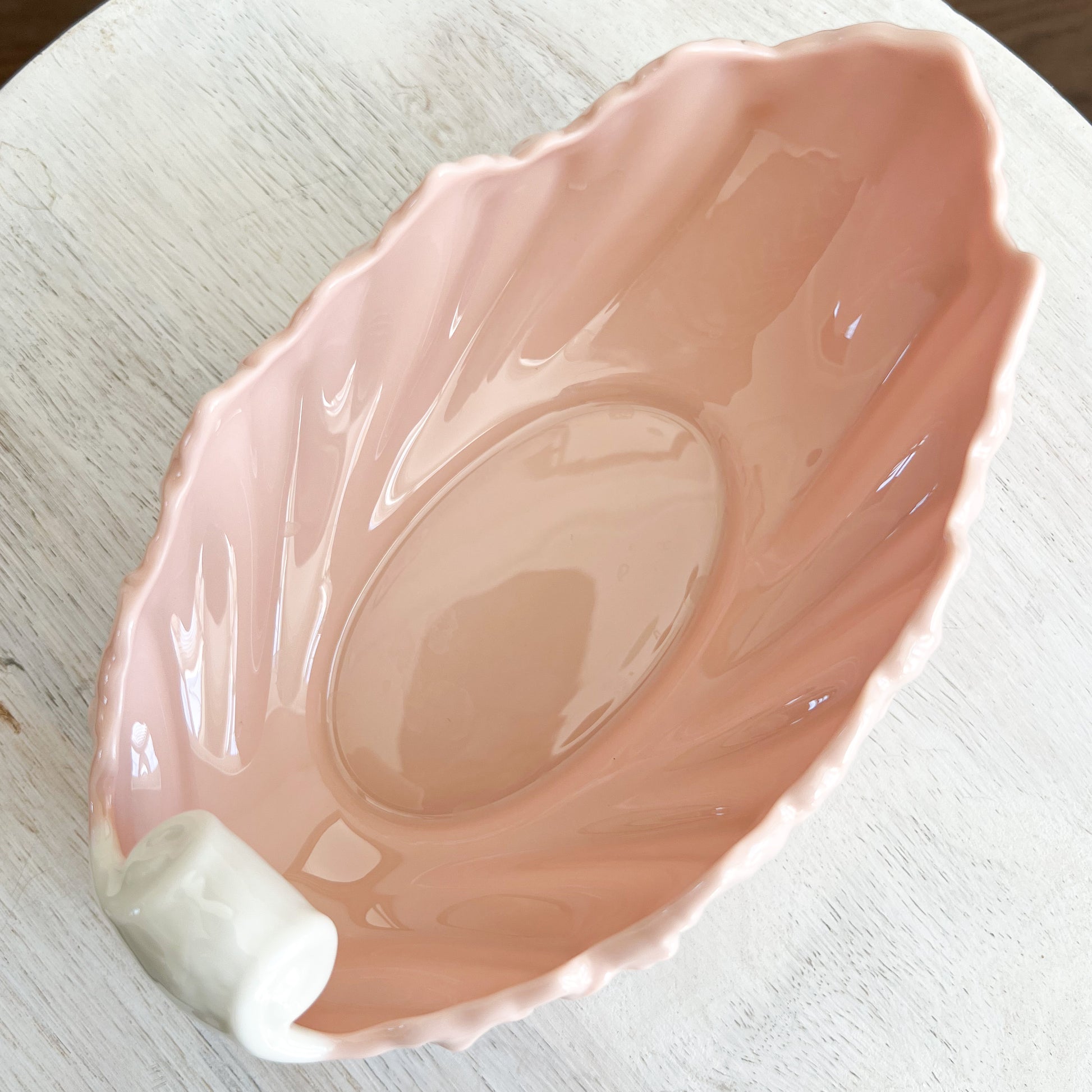 Betty Pastel Pink Acanthus Leaf Vintage Lenox Jewelry Bowl