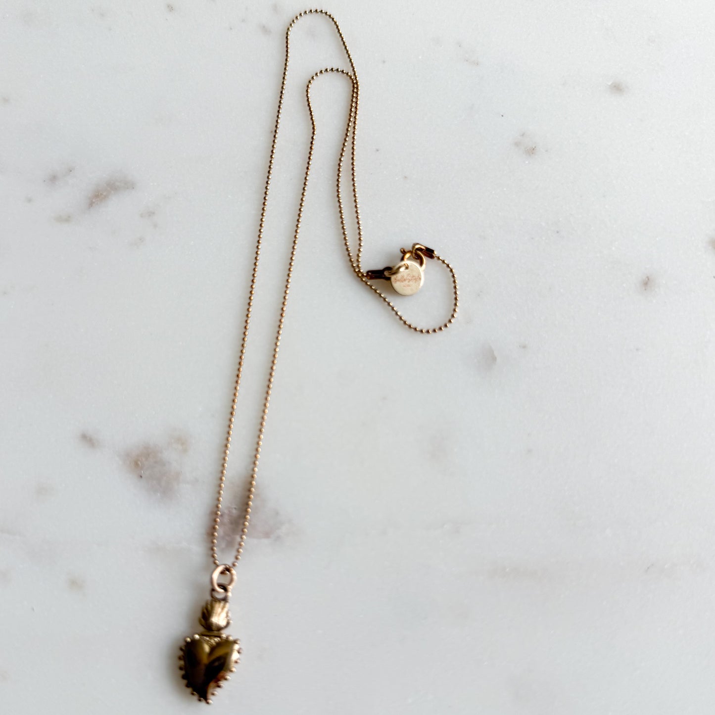 Philipine Sacred Heart Mini Ball Chain 18” Necklace