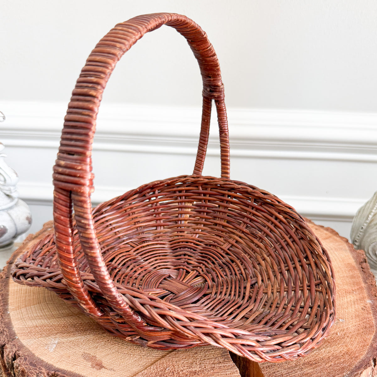 Cherry Vintage Small French Market Gathering Basket