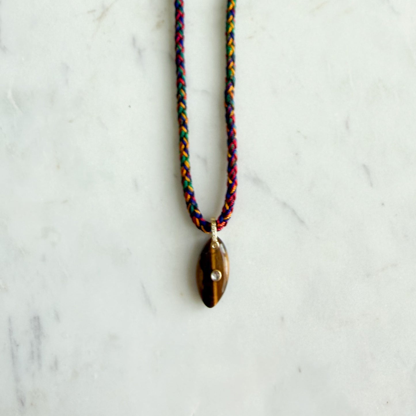 The Banks Semi-Precious Stone Braided Rope Necklace - BelleStyle