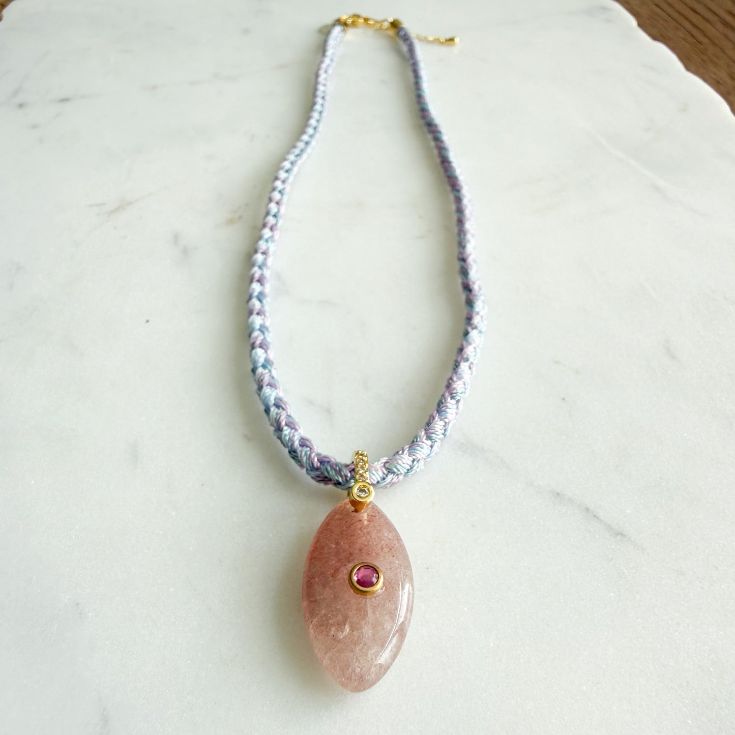 The Banks Semi-Precious Stone Braided Rope Necklace - BelleStyle