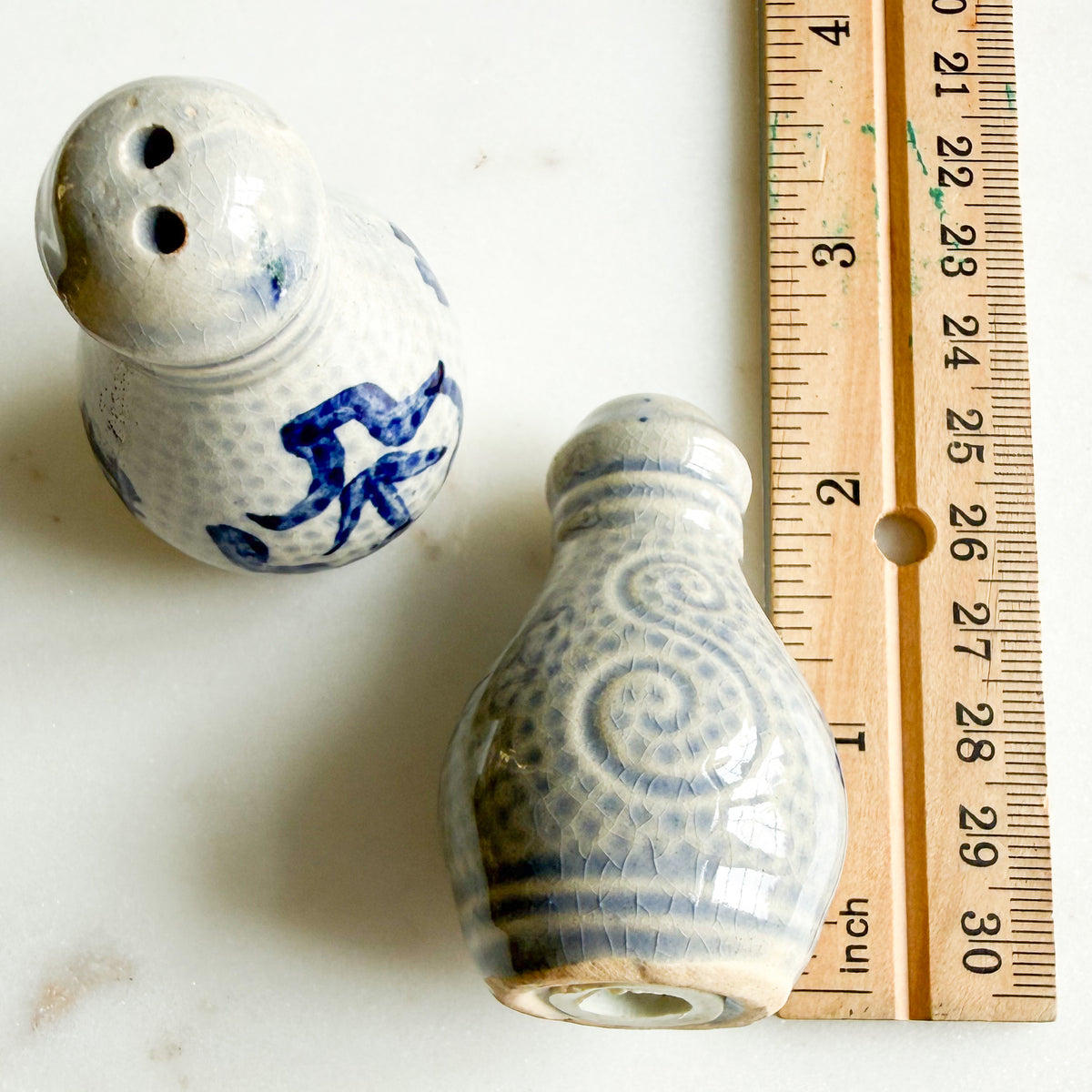 LilyPad MCM German Salt Glazed Stoneware Salt Pepper Shakers - BelleStyle