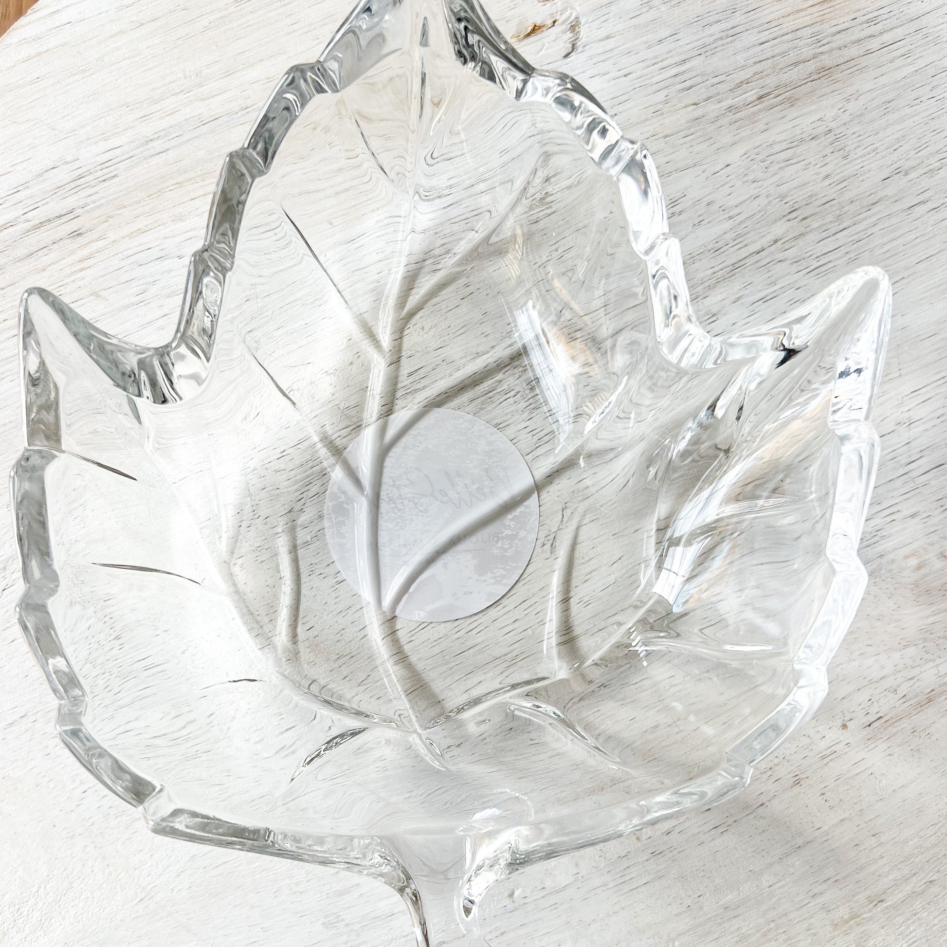 Maple Leaf Vintage Crystal Sustainable Jewelry Bowl