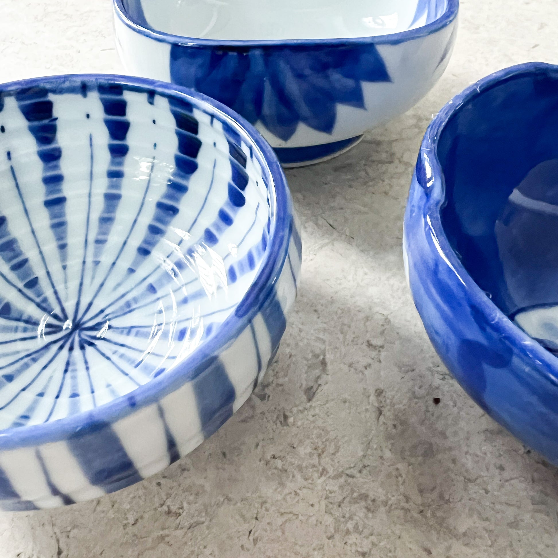 Vintage Hand painted Blue and White Jewelry Bowl