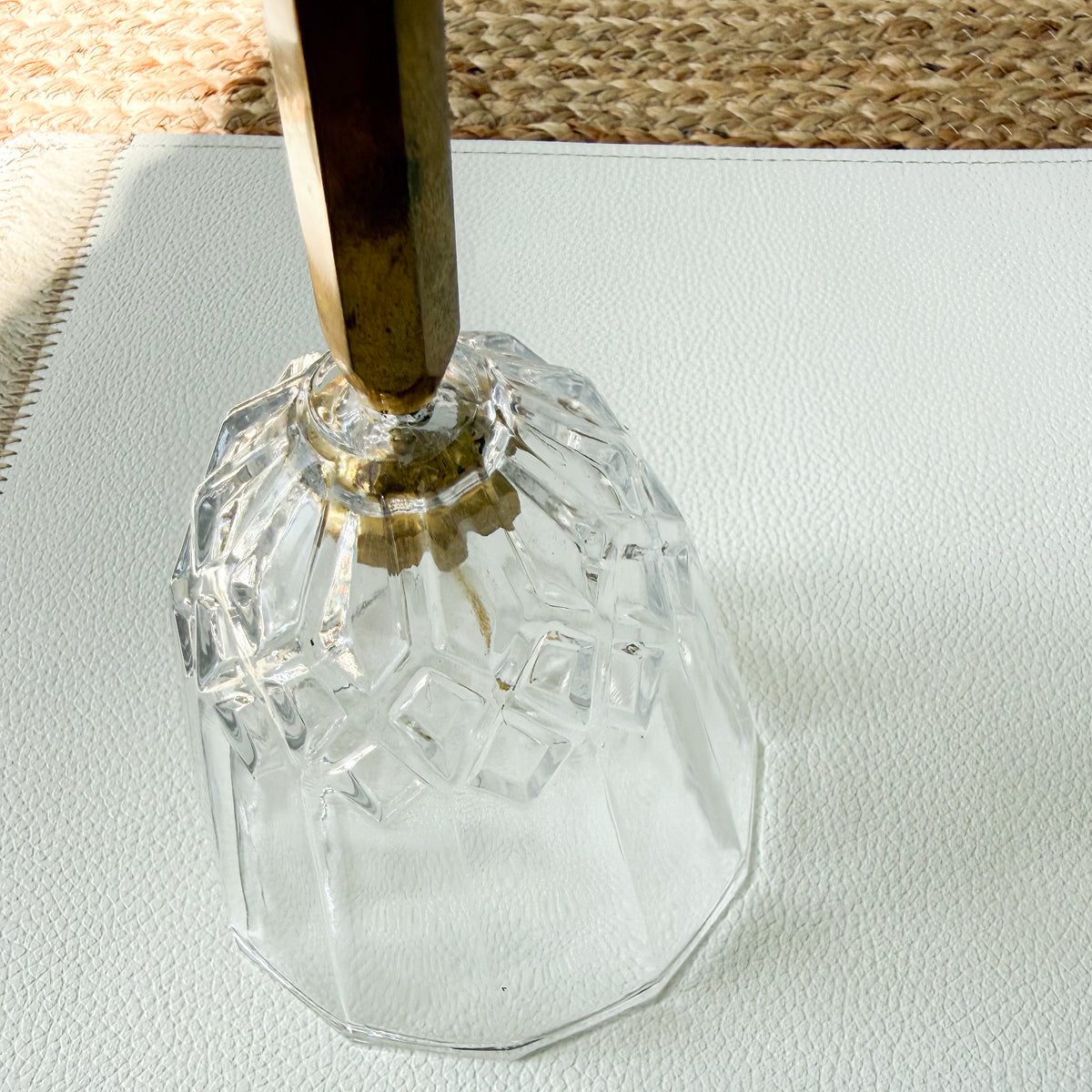 Oliver Vintage Crystal Bell with Patina Brass Handle - BelleStyle