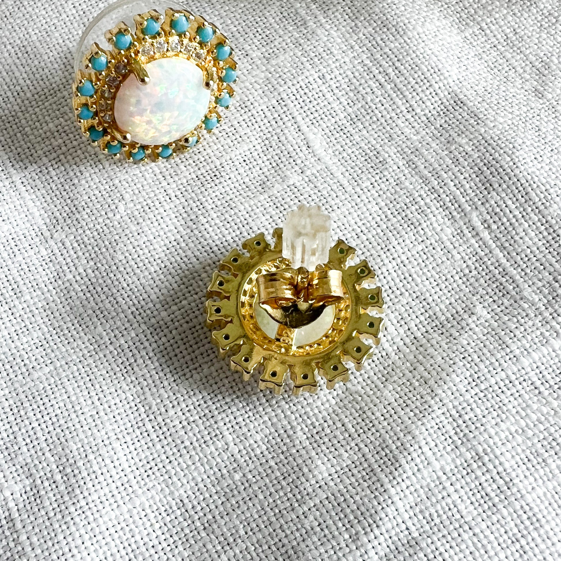 Presley Opal Turquoise Stud 925 Earrings