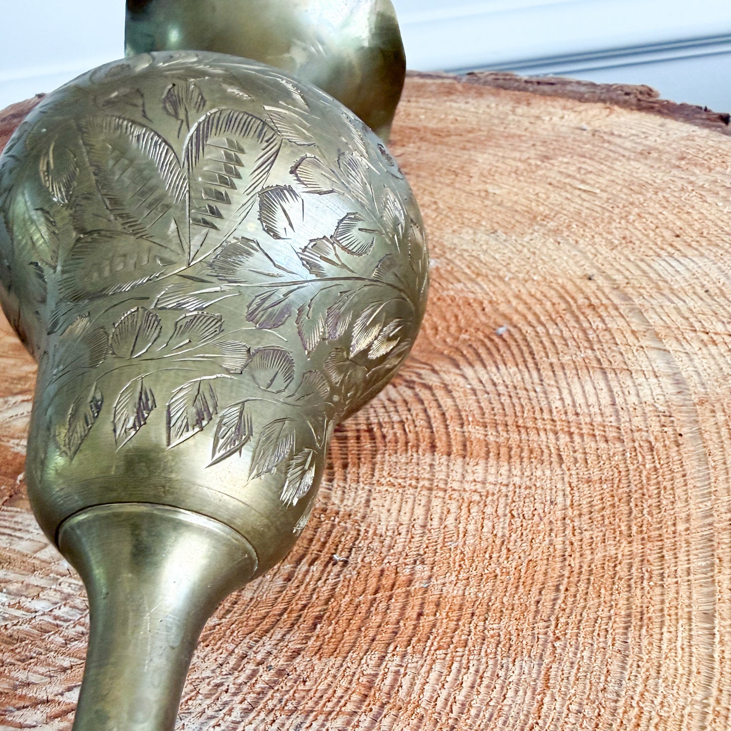 Wave MCM Vintage Brass Vase