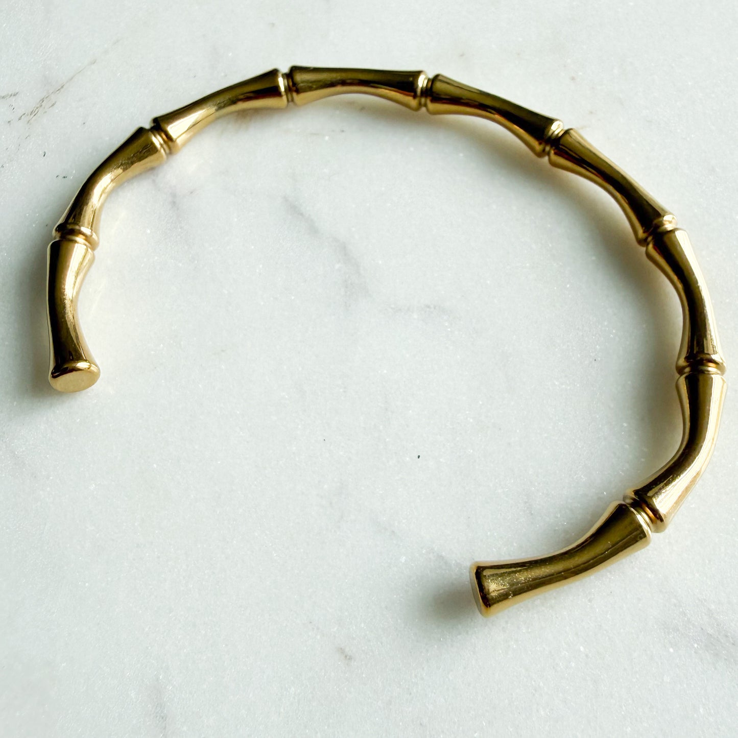 Bamboo Gold Cuff Bracelet - BelleStyle