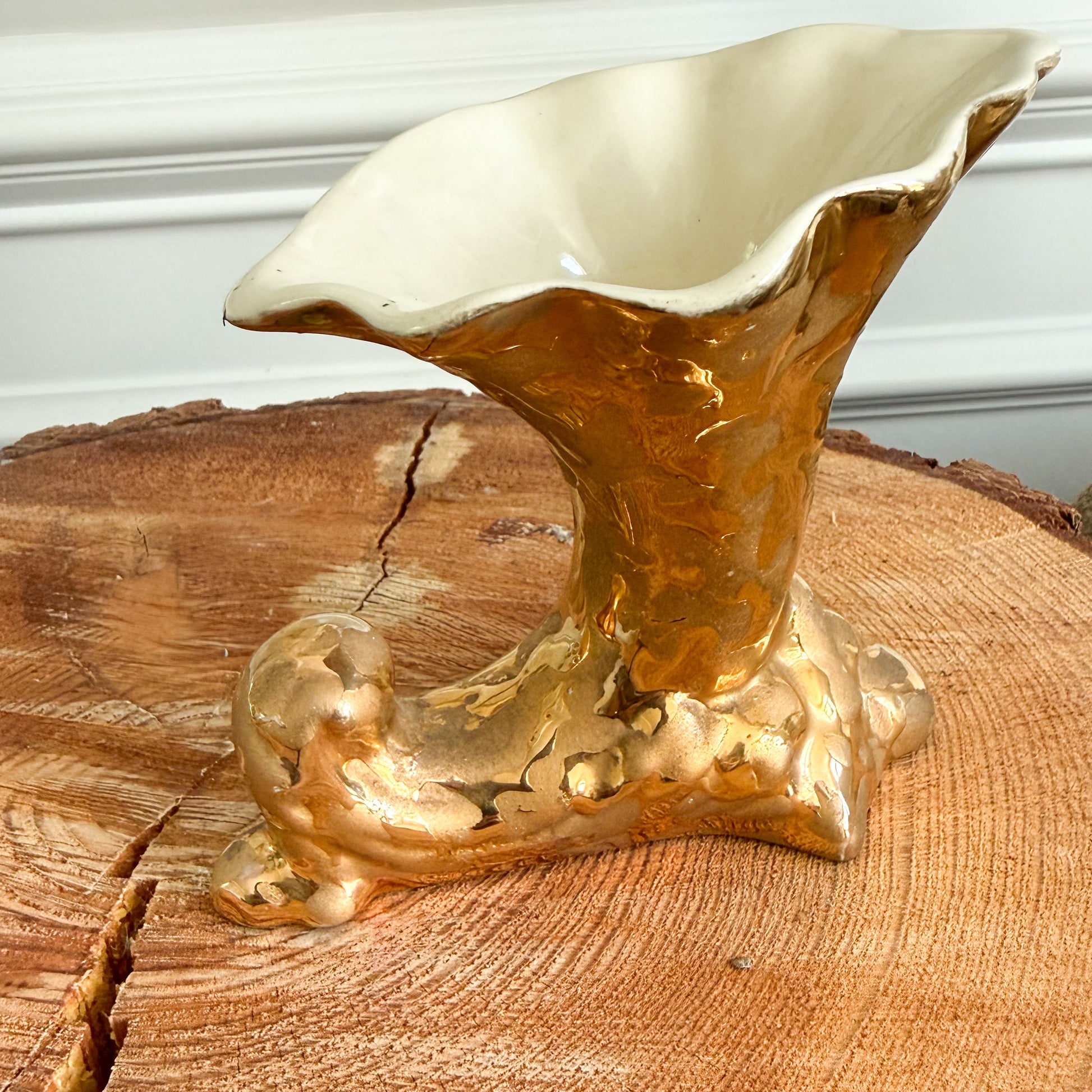Mermaid Cup Vintage 24KT Gold MCM Vase