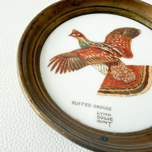 Ruffled Goose by Artist Lynn Bogue Hunt Vintage Porcelain Brass Mini Ring Plate - BelleStyle