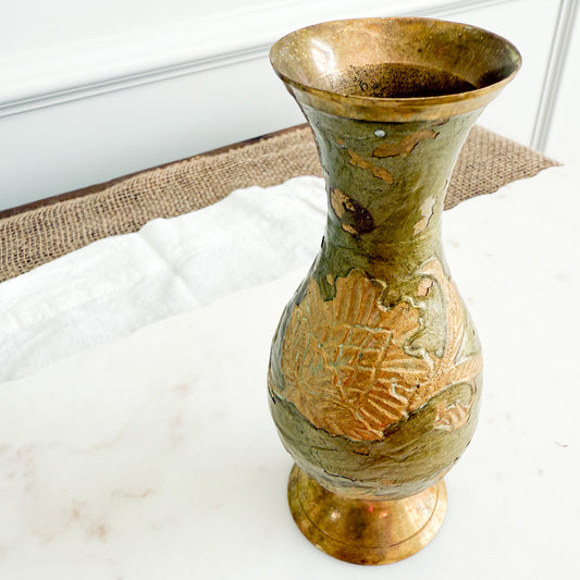 Vintage Brass Flower Vase