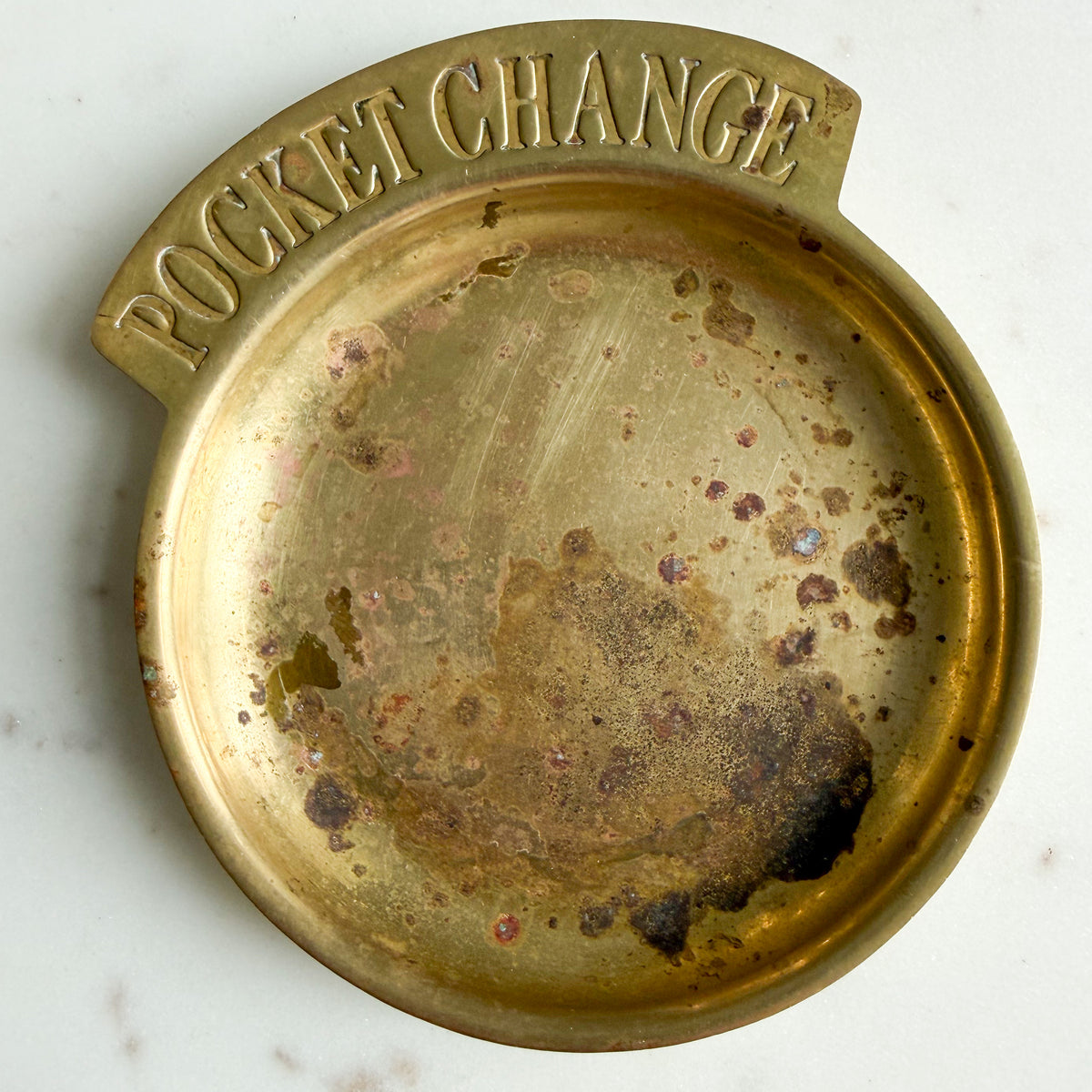 Pocket Change Vintage Brass Trinket Dish with Natural Patina - BelleStyle