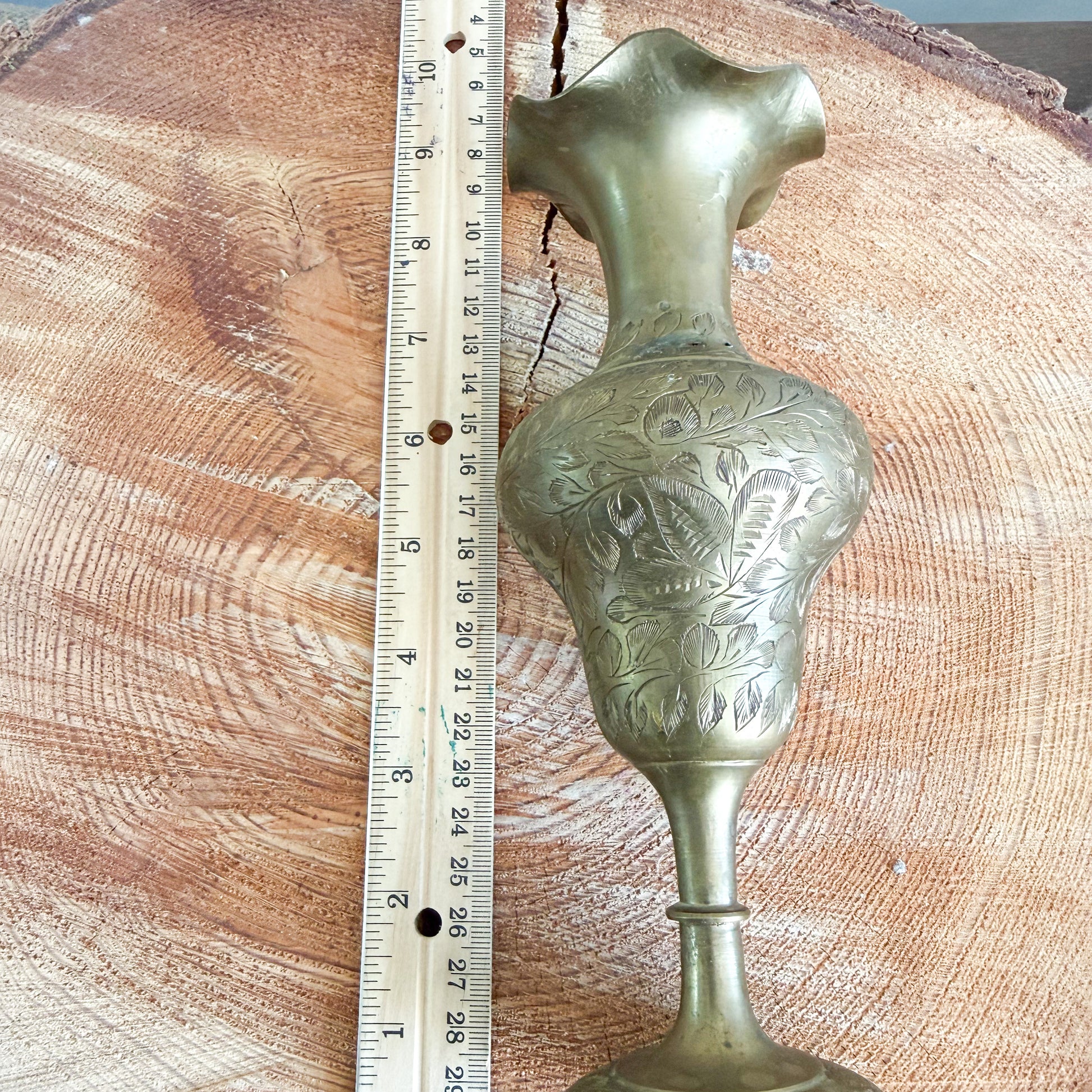 Wave MCM Vintage Brass Vase