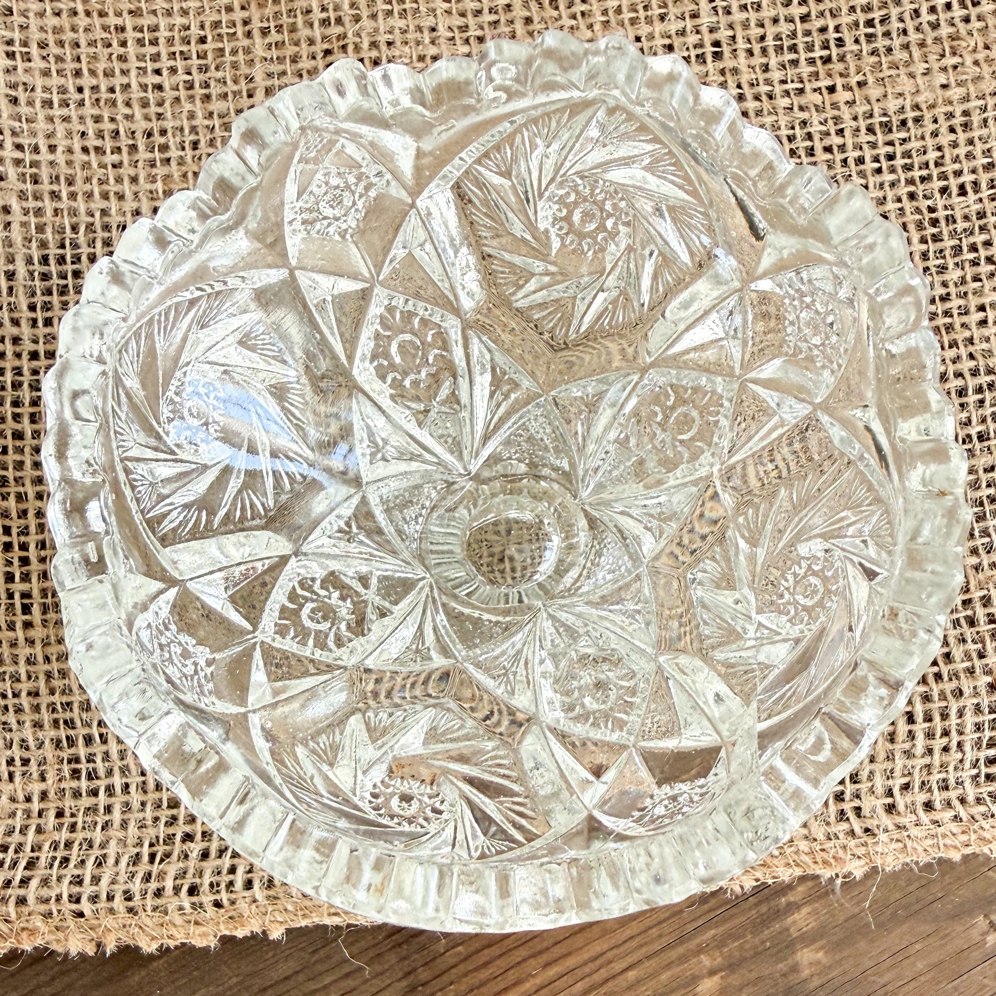 Aragon Vintage Glass Crystal Jewelry Bowl