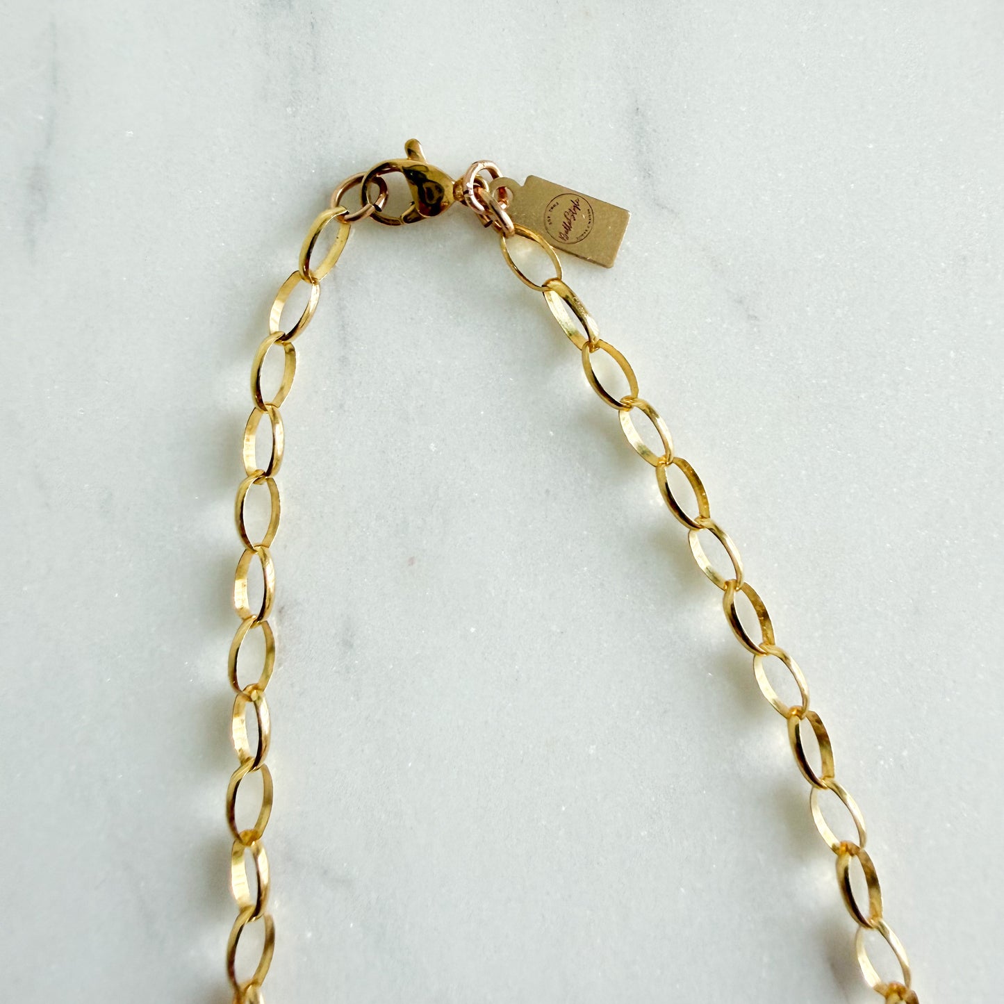 Sydney Vintage Cross Freshwater Pearl Charm 14KT GF Chain Necklace