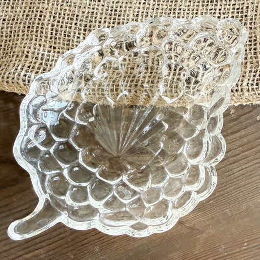 Vintage Raspberry Crystal Jewelry Dish
