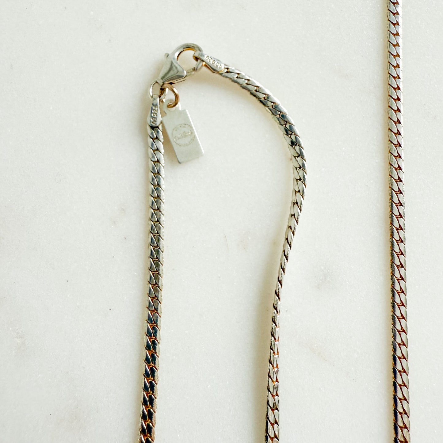 Warson Sterling Silver Flat Curb 925 Italian Chain Necklace