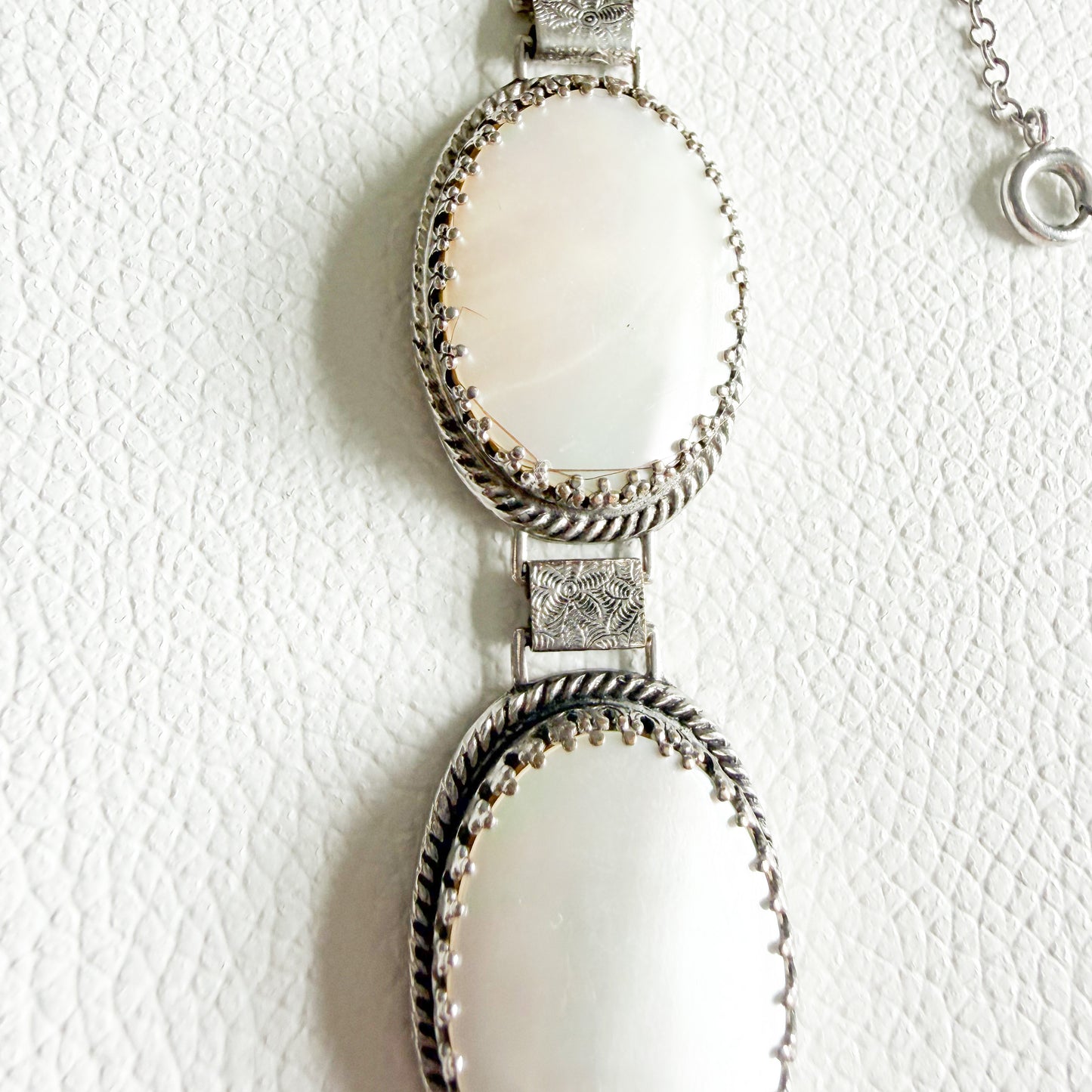 Seagull Whiting & Davis Co. Vintage Mother of Pearl Sterling Silver 925 Bracelet