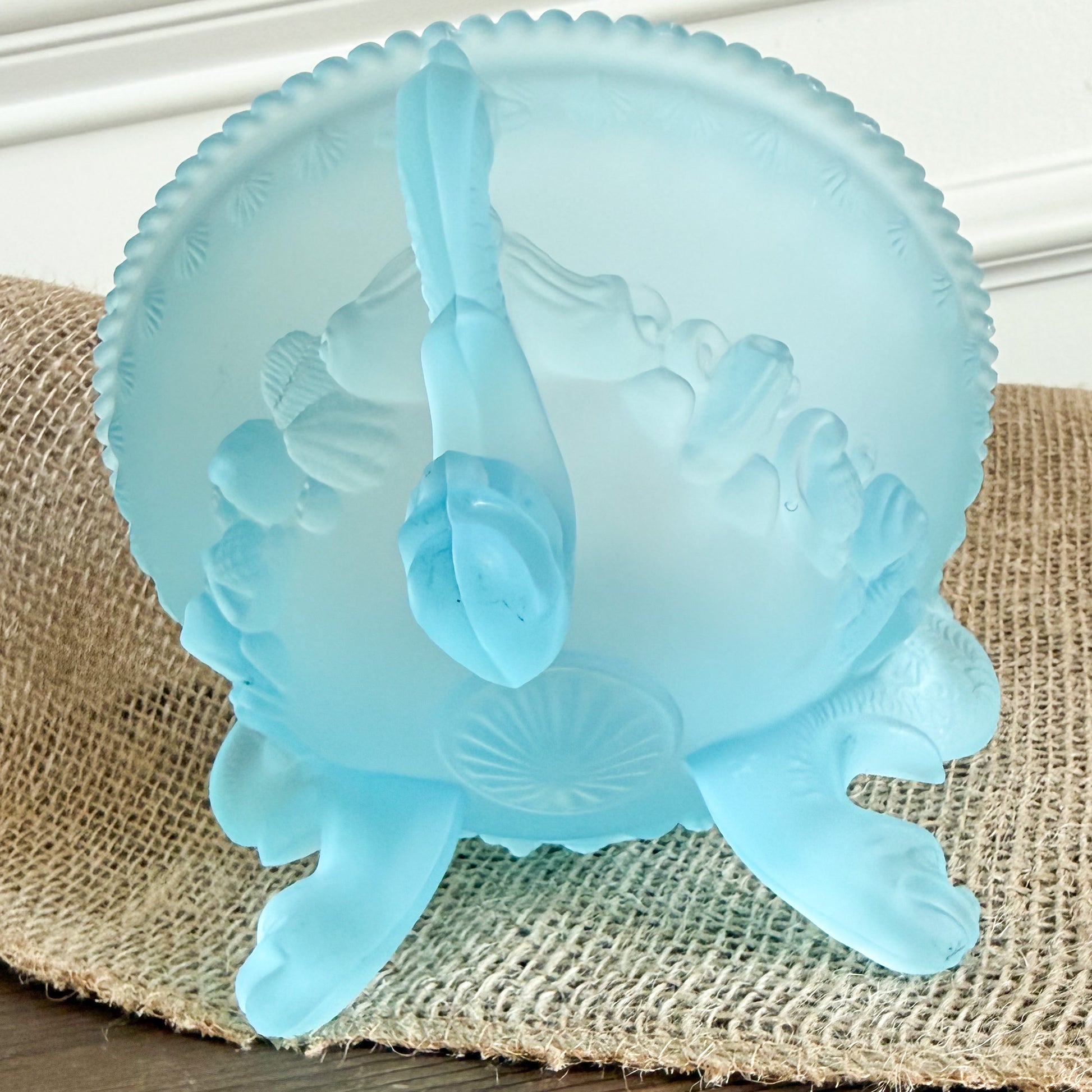 Bluegrass Vintage Frosted Glass Jewelry Bowl