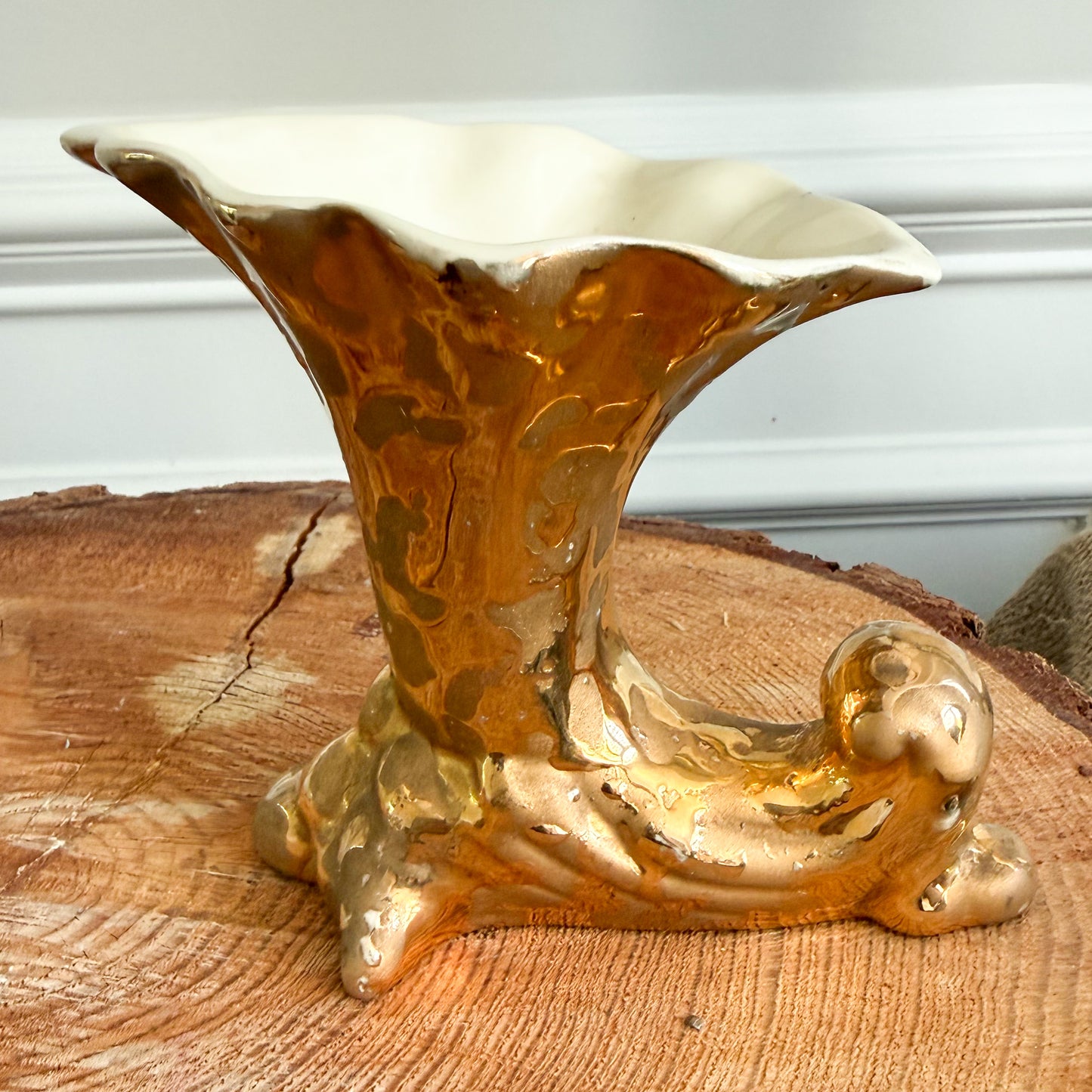 Mermaid Cup Vintage 24KT Gold MCM Vase