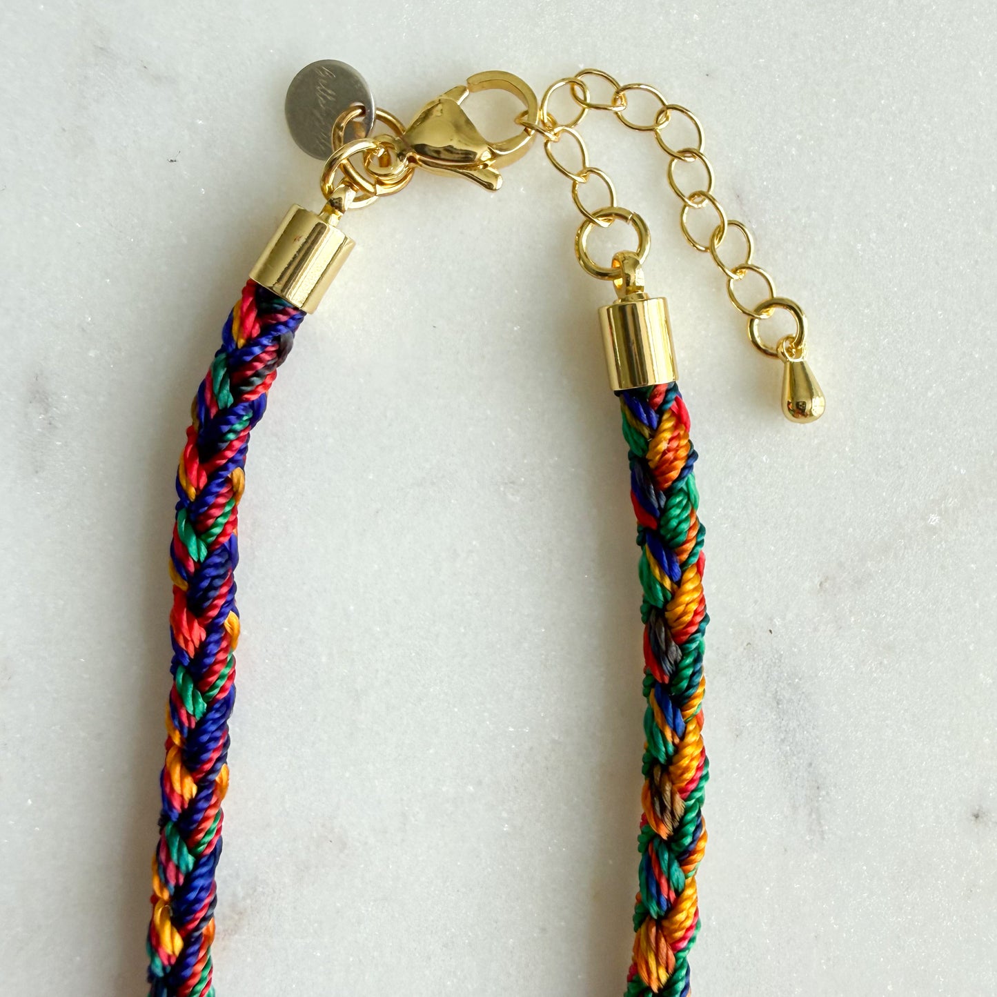 The Banks Semi-Precious Stone Braided Rope Necklace - BelleStyle