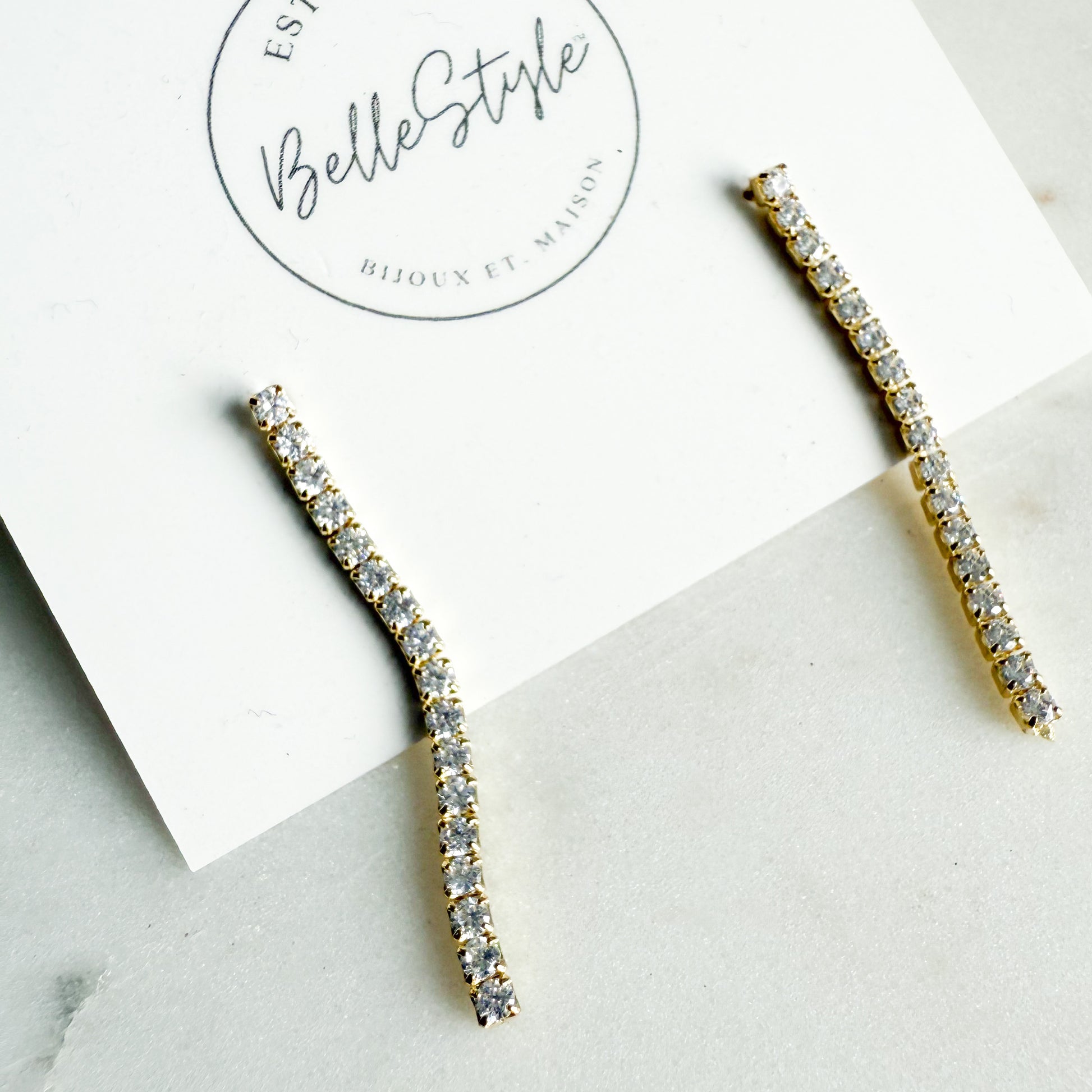 Jackson Cubic Zirconia Crystal Post Earrings - BelleStyle