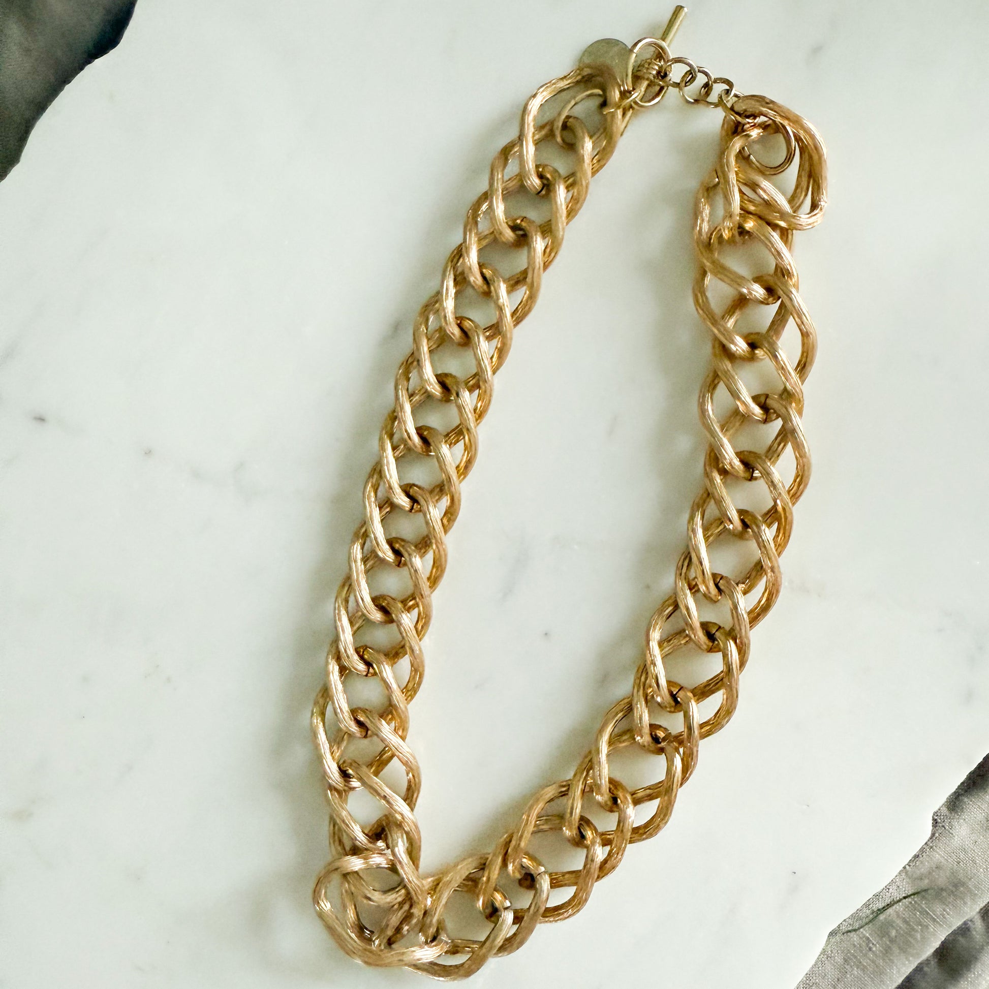 Donna Archive Vintage Gold Chain Choker Necklace - BelleStyle
