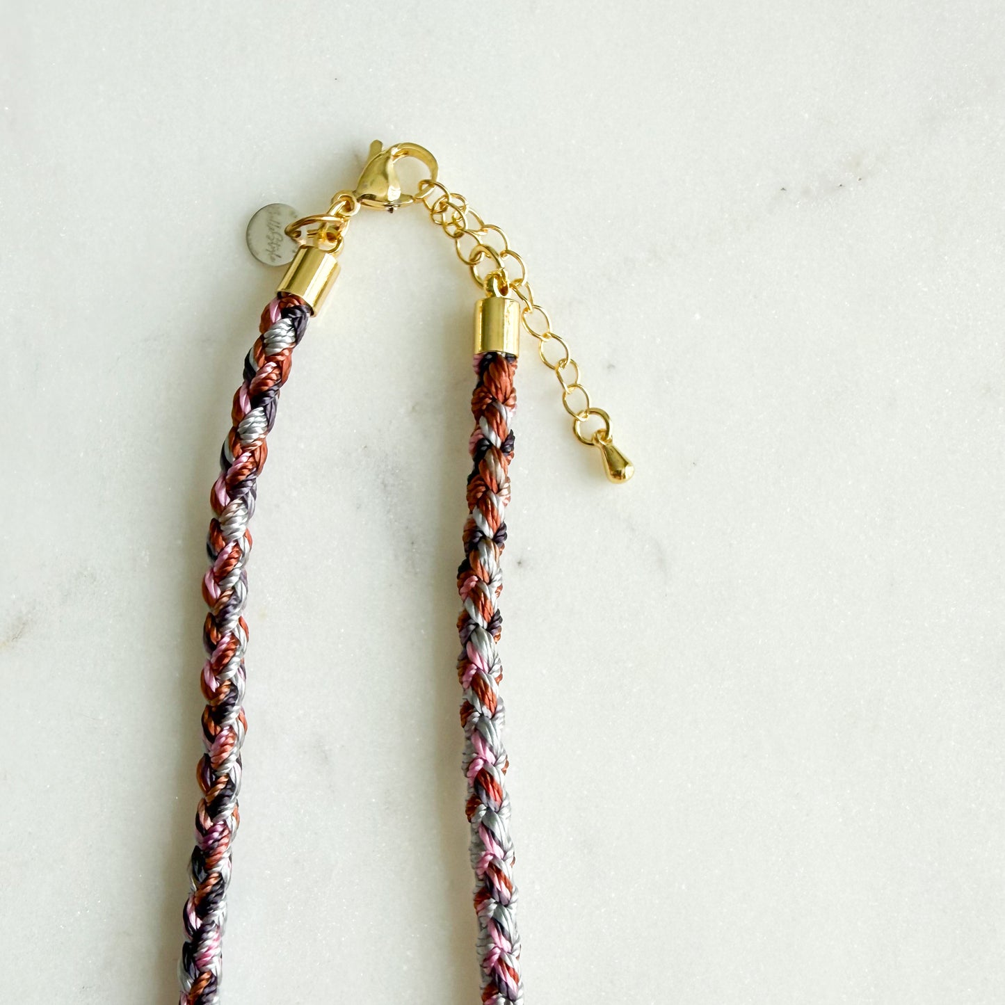 The Banks Semi-Precious Stone Braided Rope Necklace - BelleStyle