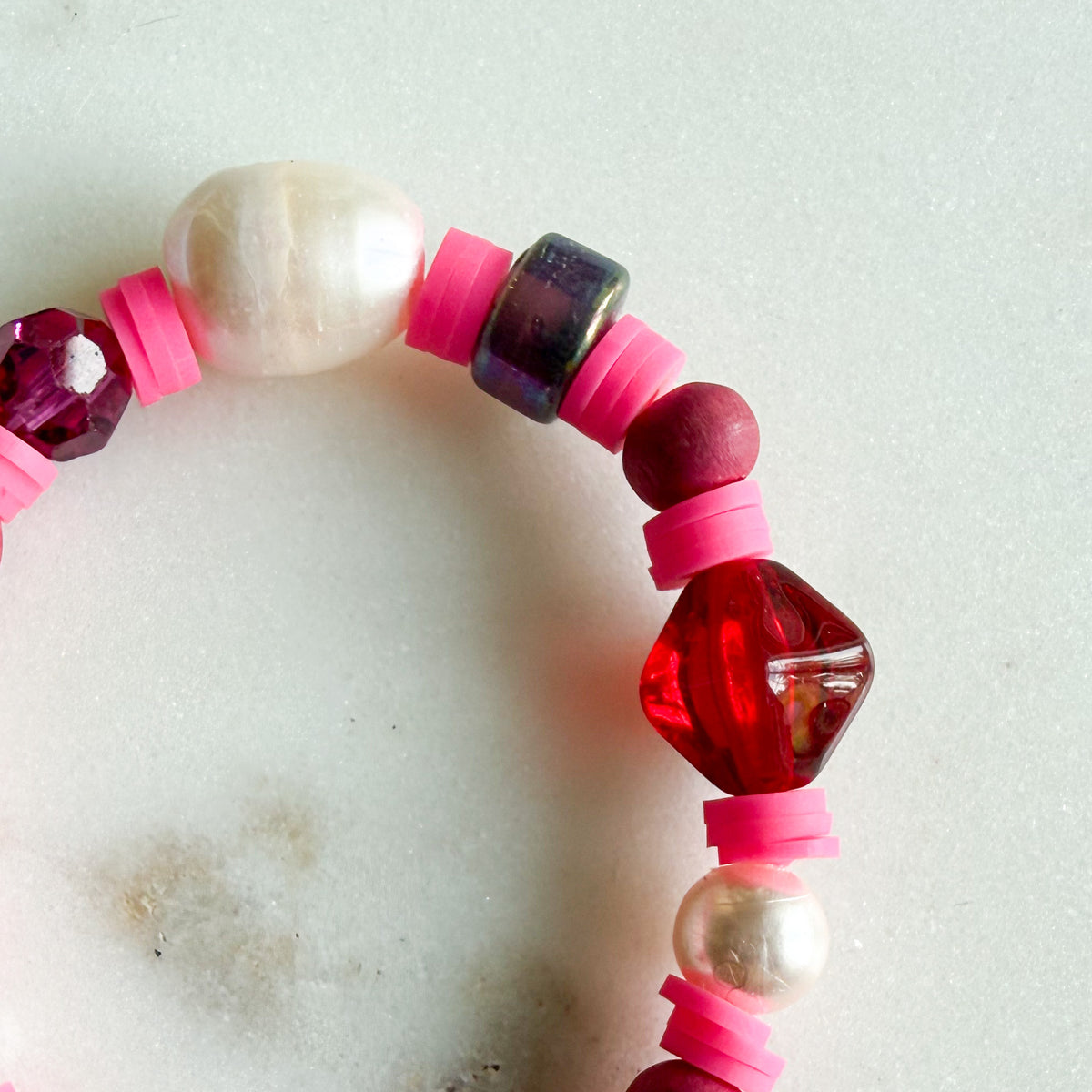 Strawberry Girl’s Freshwater Pearl Semi-Precious Stone Bracelet