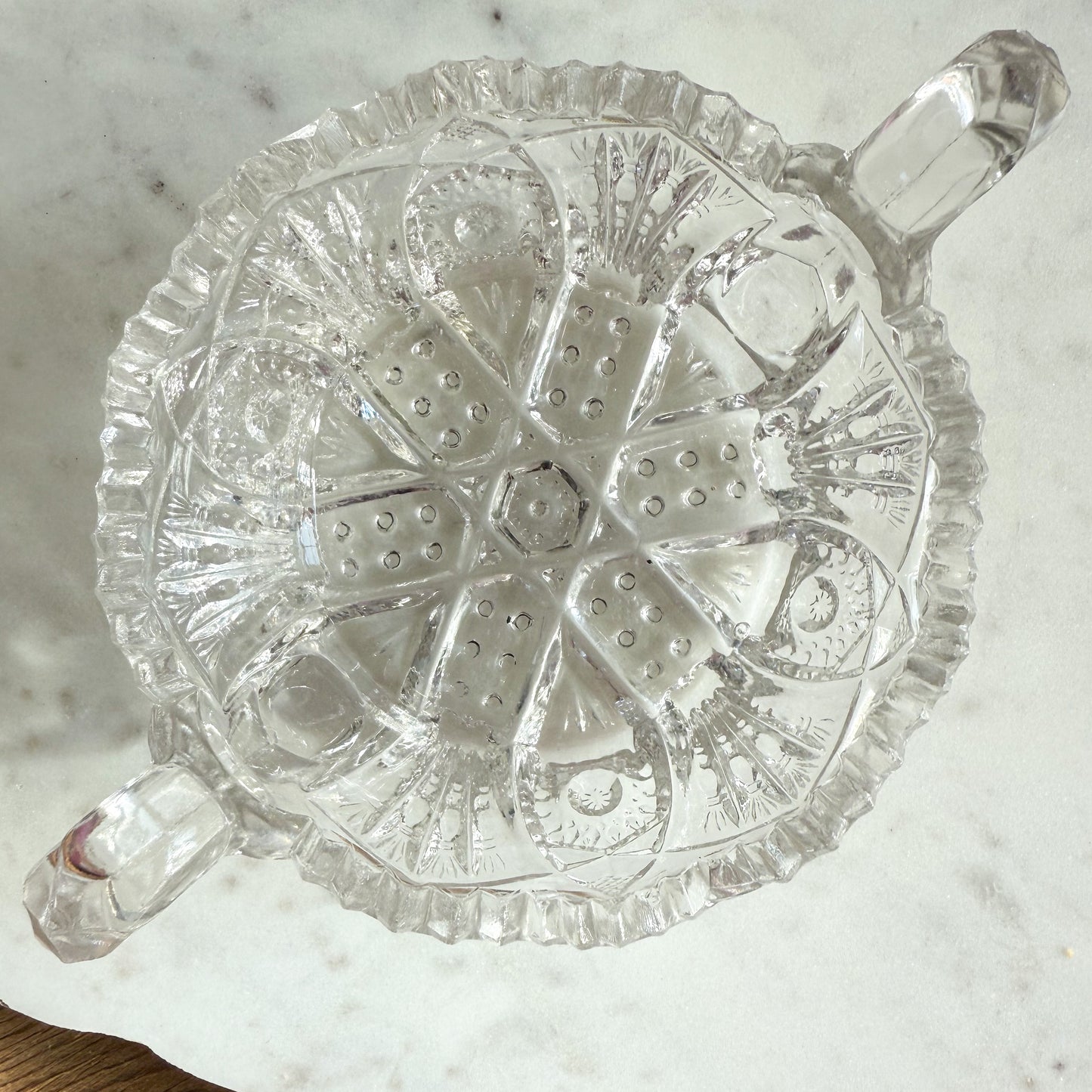 Wales Vintage Crystal Double Handle Jewelry Bowl