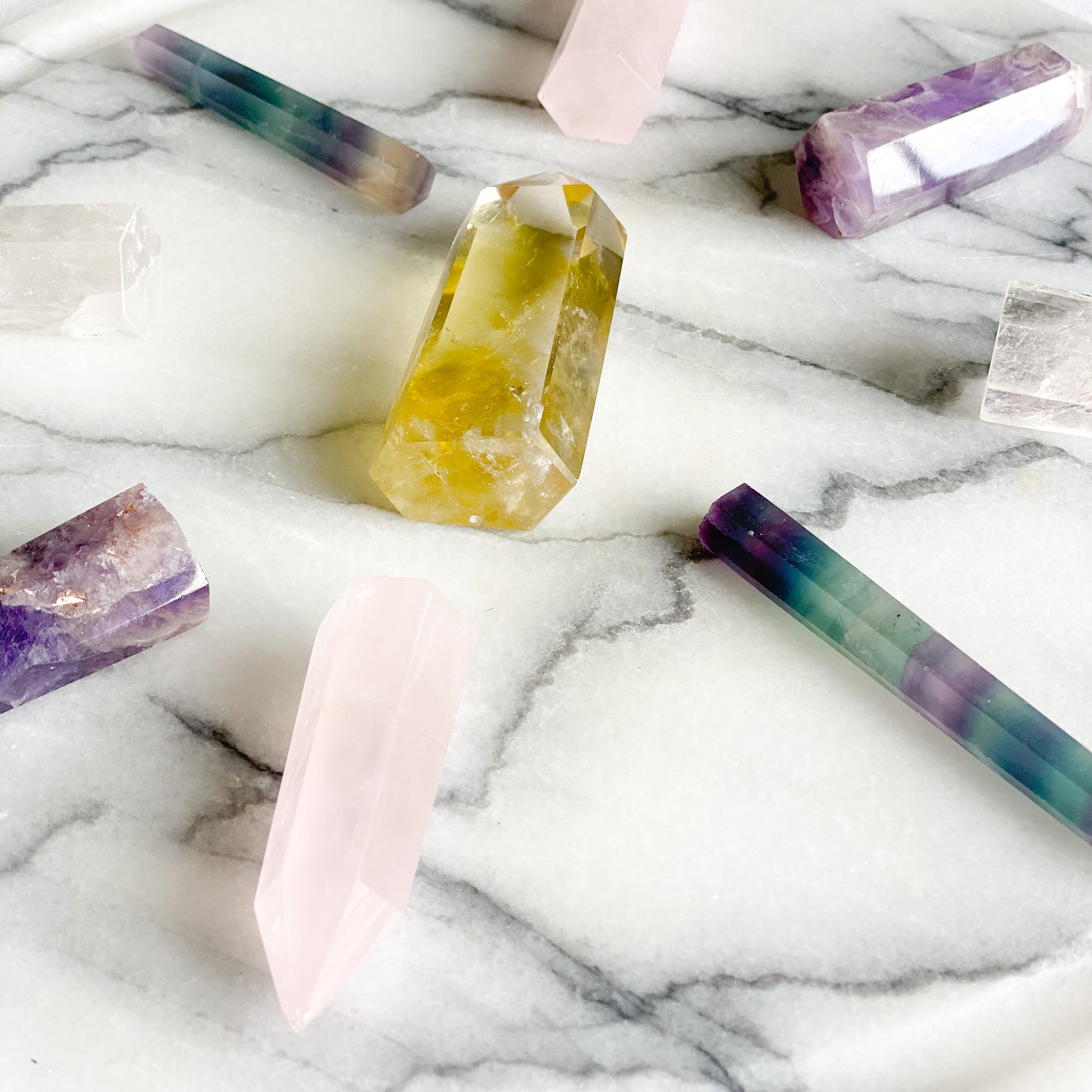 Rainbow Fluorite Crystal Wand - BelleStyle