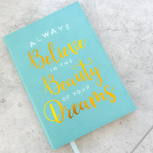 Believe Turquoise Notebook - BelleStyle