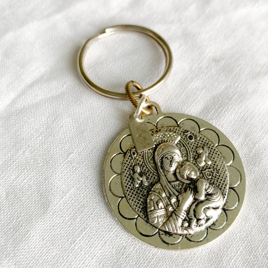 Mother Mary Coin Keychain - BelleStyle