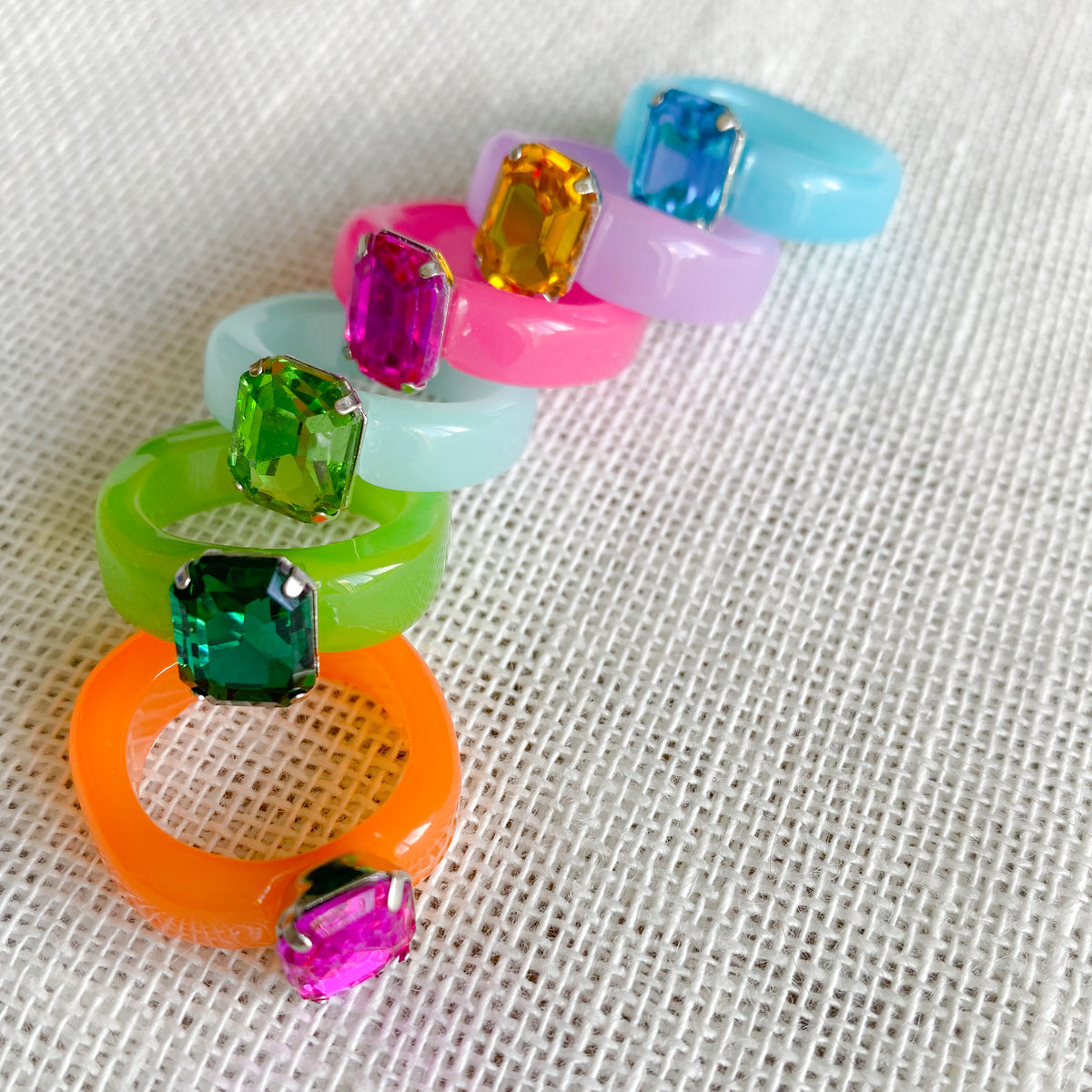 Paint Color Rings Candy Paint Round Ring – BelleStyle