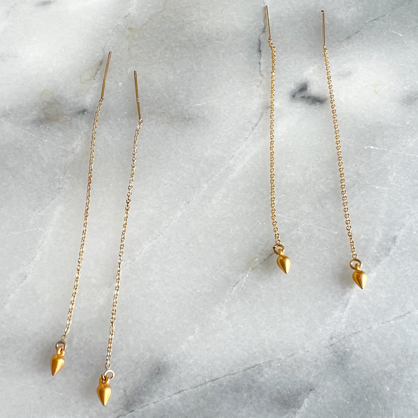 Gold Spike Threader Earrings - Bellestyle