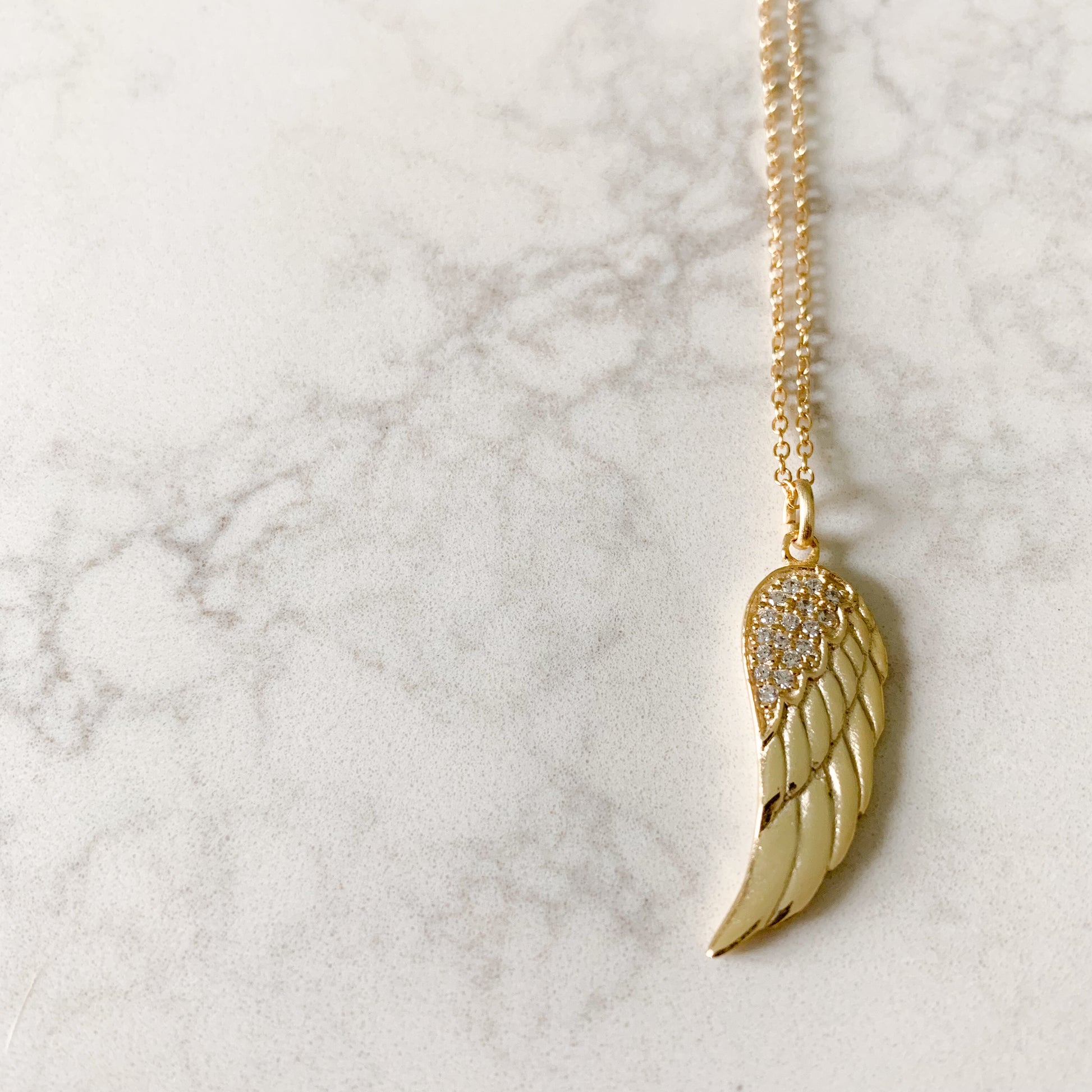 Angelwing Pave Necklace - BelleStyle