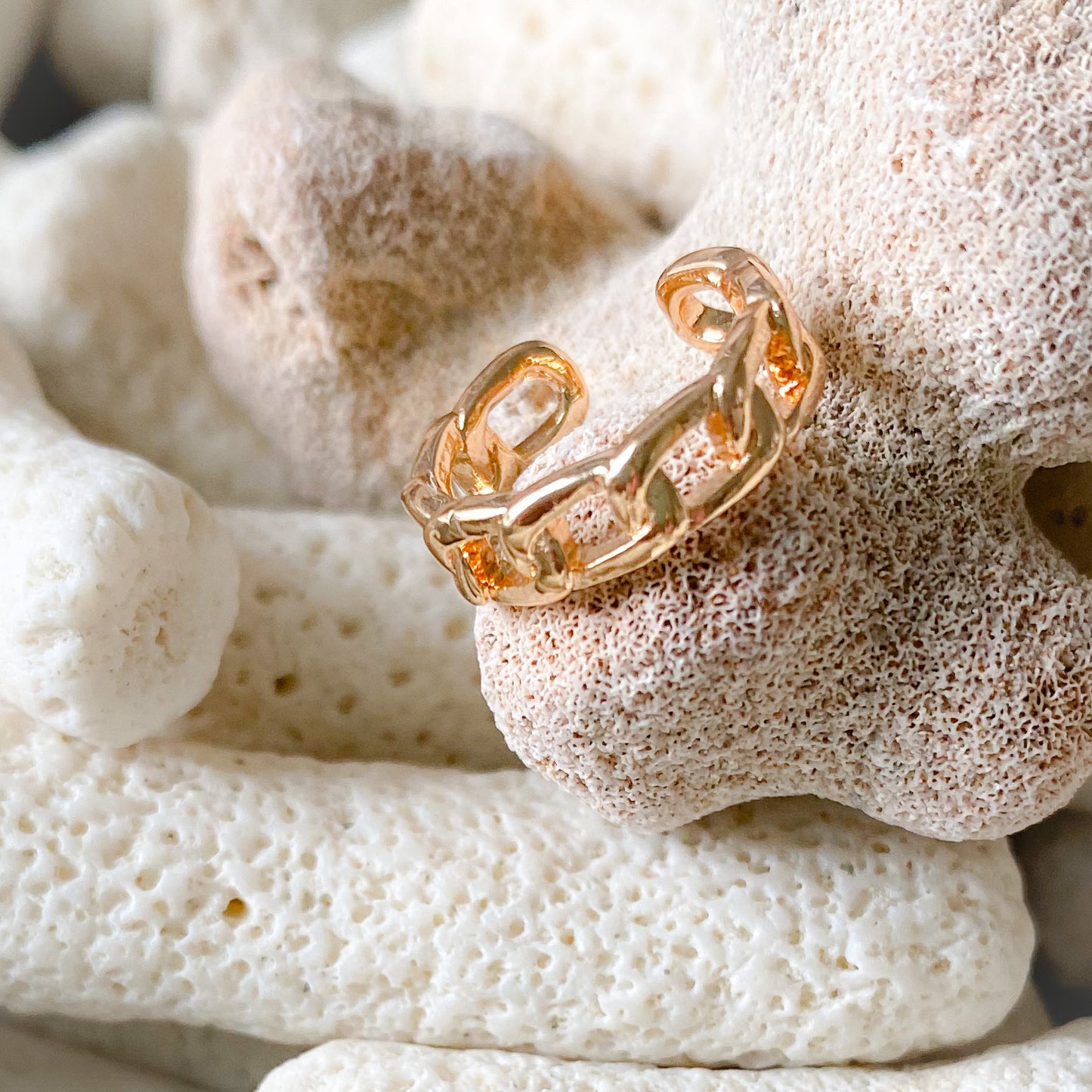 Tate Link Chain Earcuff Earring - Bellestyle gold