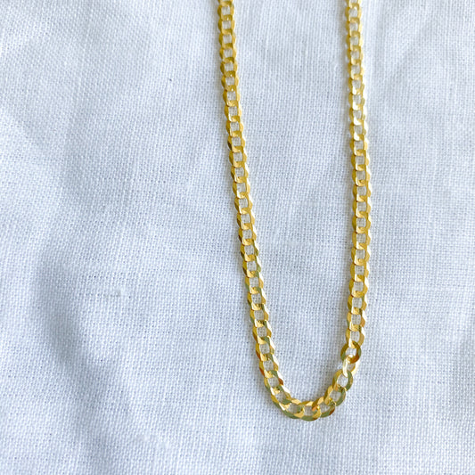 Tommy 14K Gold Chain Necklace- BelleStyle 18 inches curb chain unisex