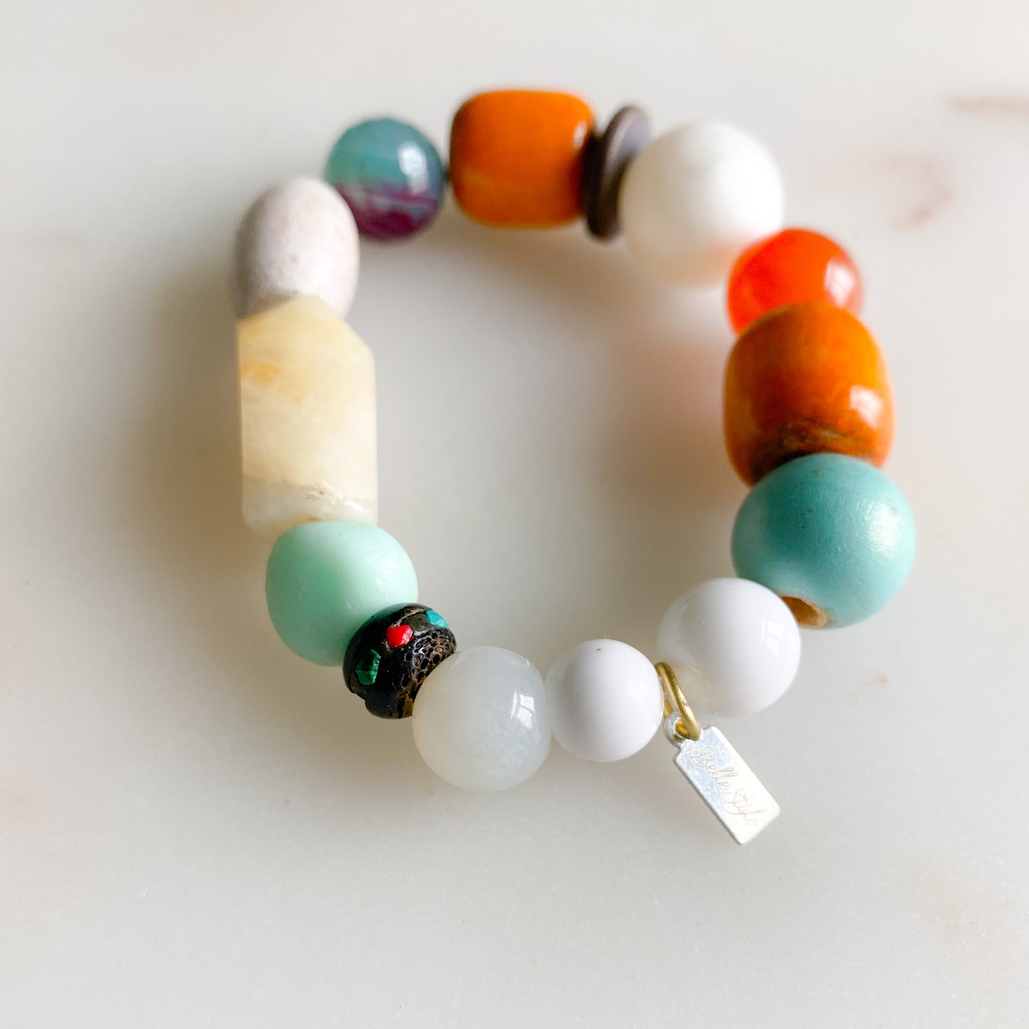 Lulu Bracelet - BelleStyle - sustainable semi precious stone bead bracelet Multi colored