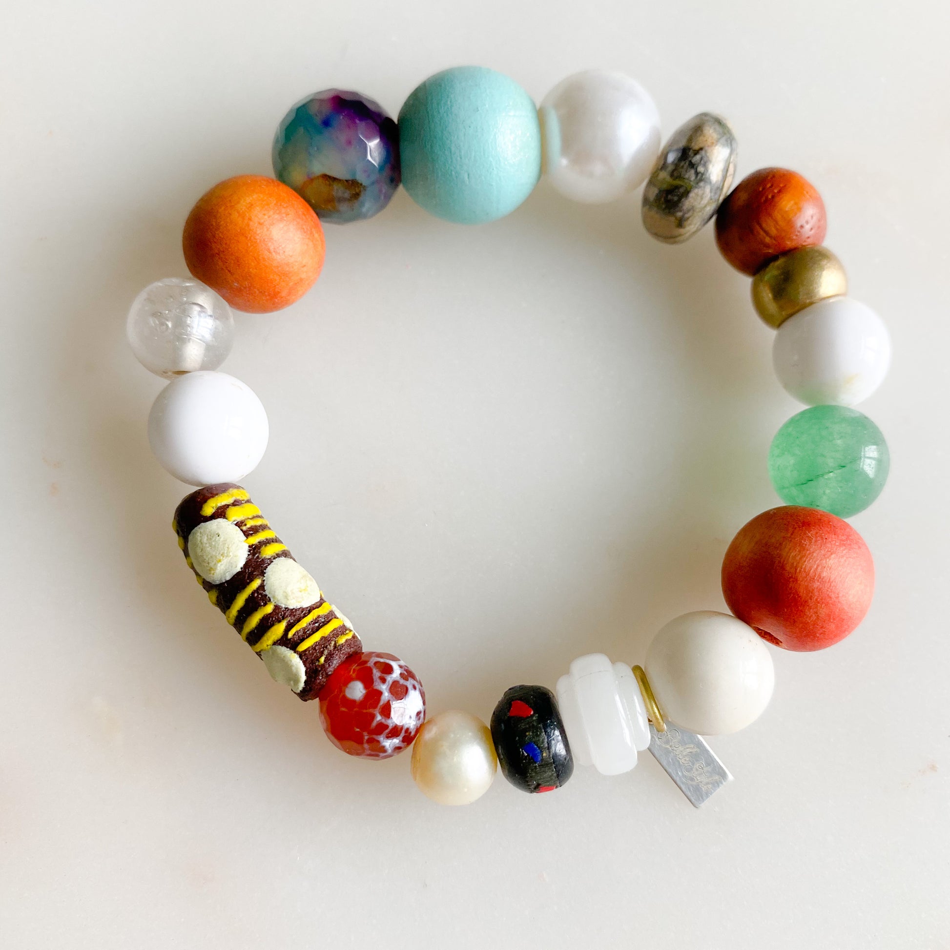 Lulu Bracelet - BelleStyle - sustainable semi precious stone bead bracelet Multi colored