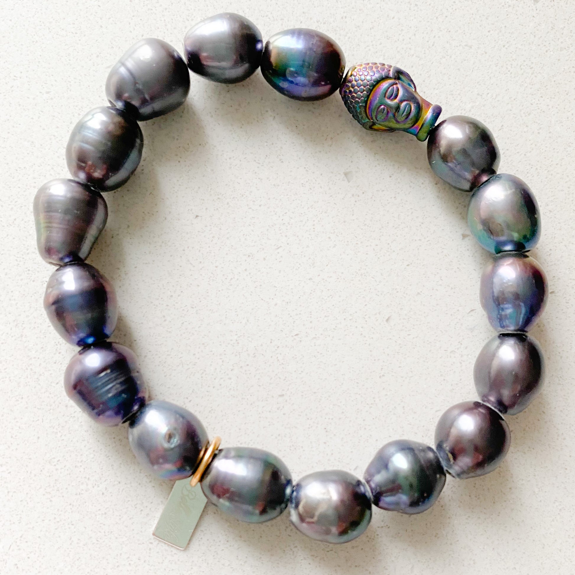 Black Pearl Buddha Bracelet - Bellestyle