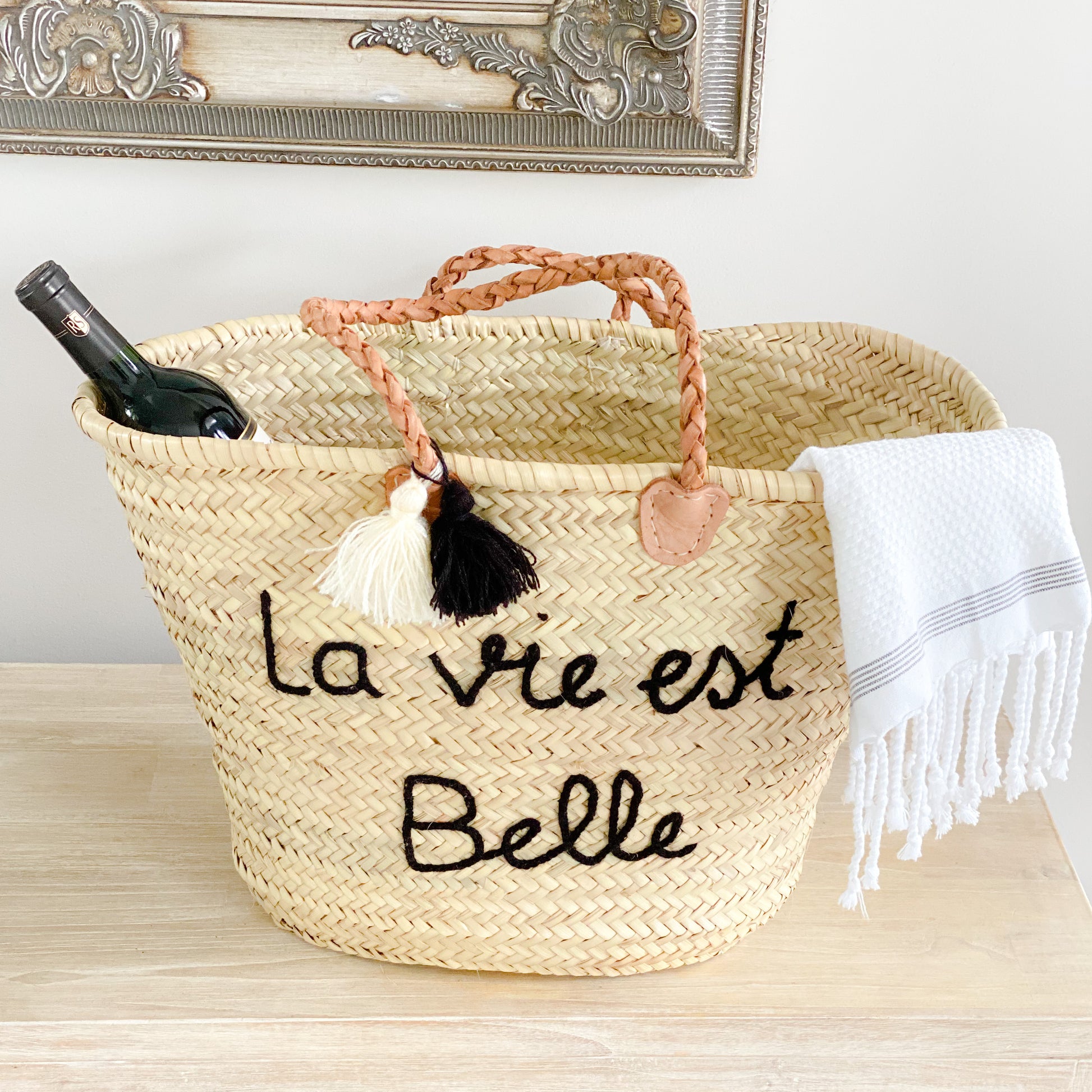 La Vie Est Belle Sustainable French Market Bag - Bellestyle