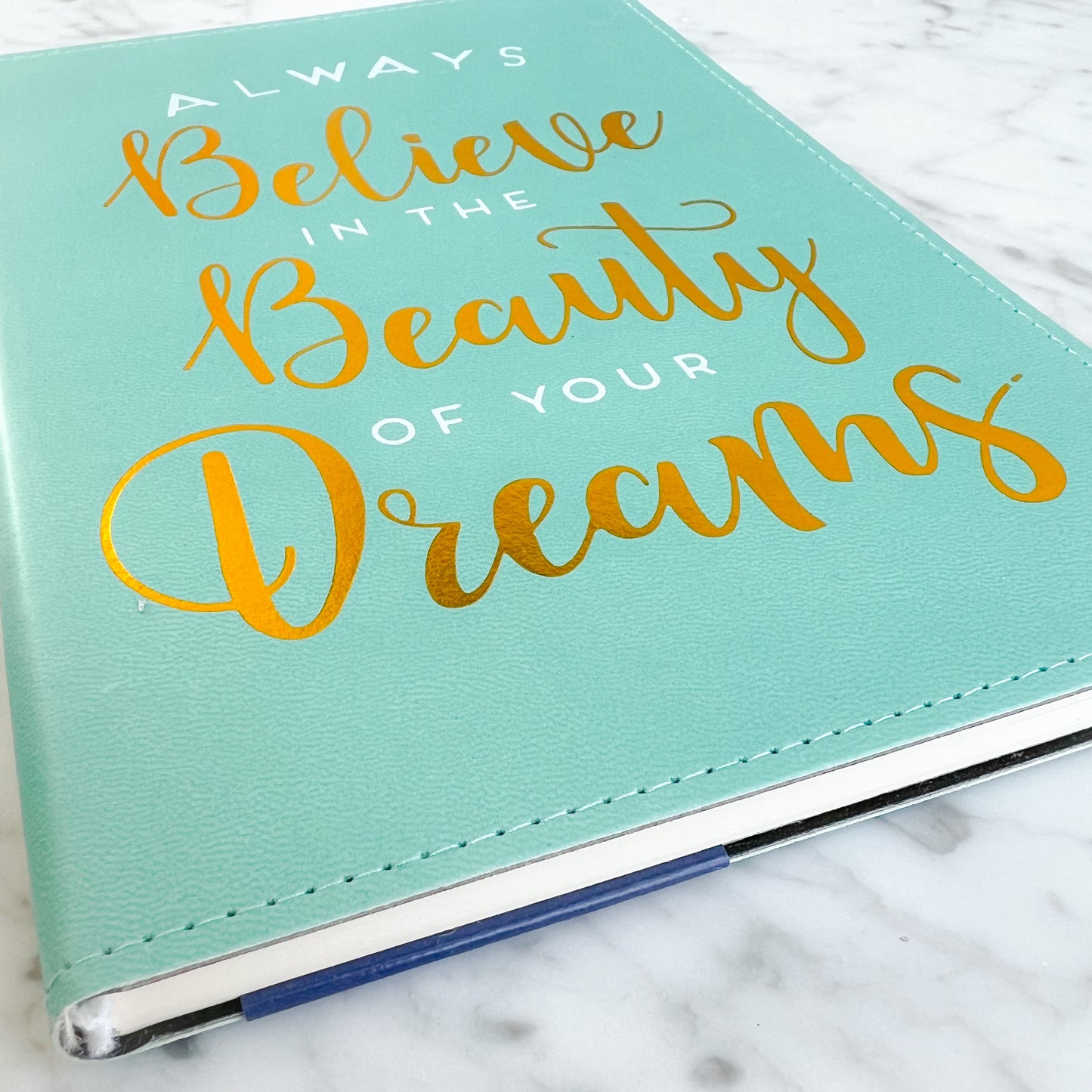 Believe Turquoise Vegan Notebook