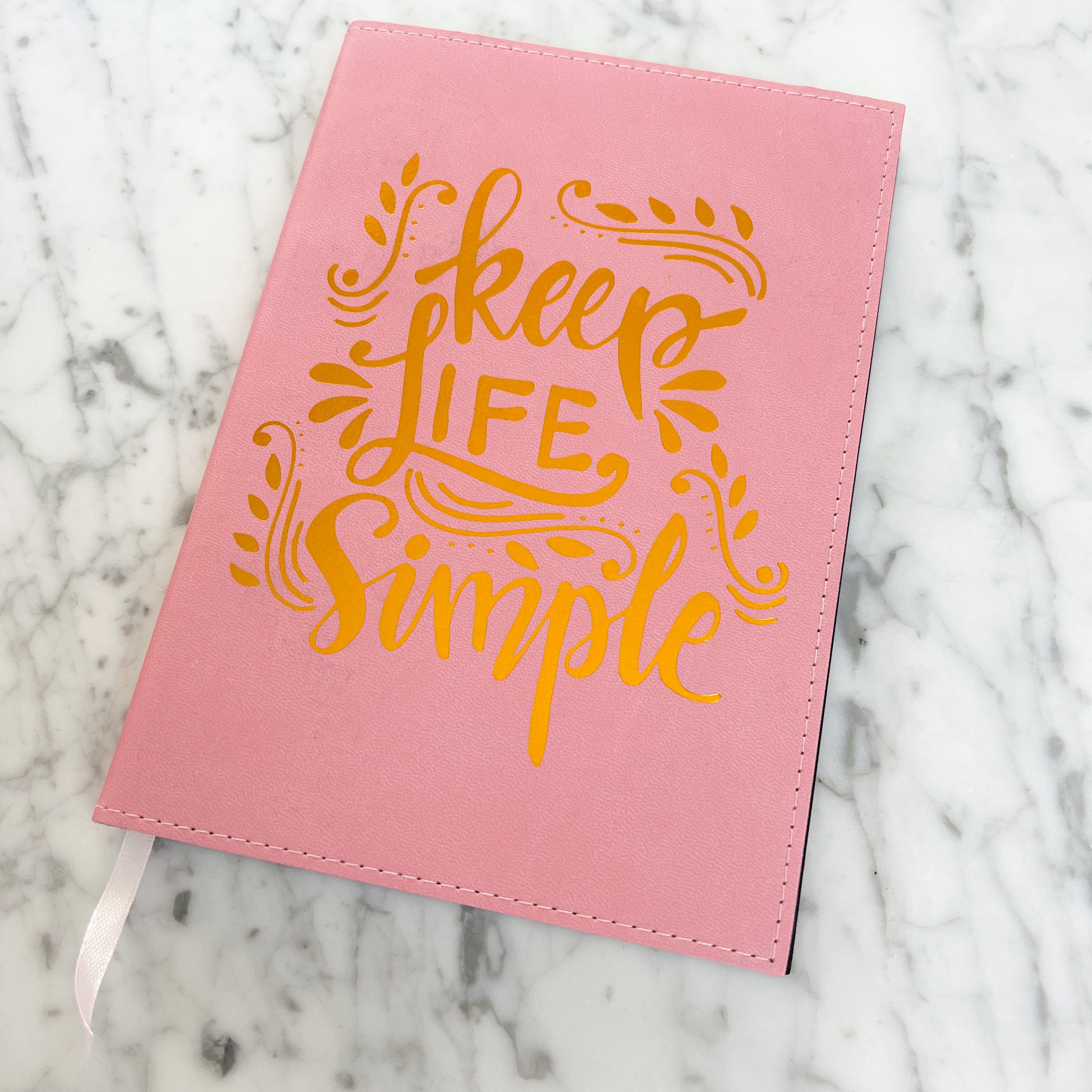 Keep Life Simple Pink Vegan Notebook - BelleStyle