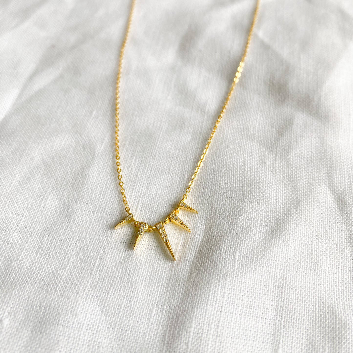 Sunbeam Gold Crystal Necklace - BelleStyle
