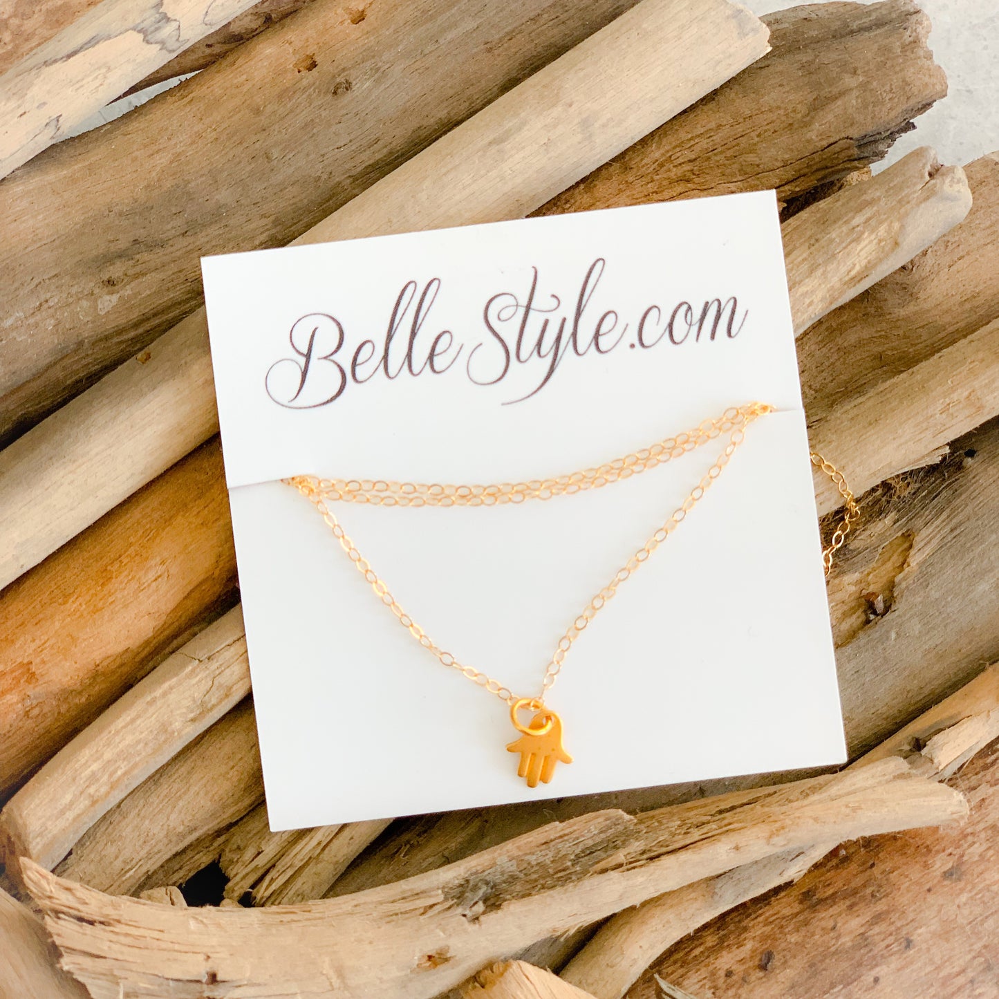 Hamsa Gold Mini Necklace - BelleStyle