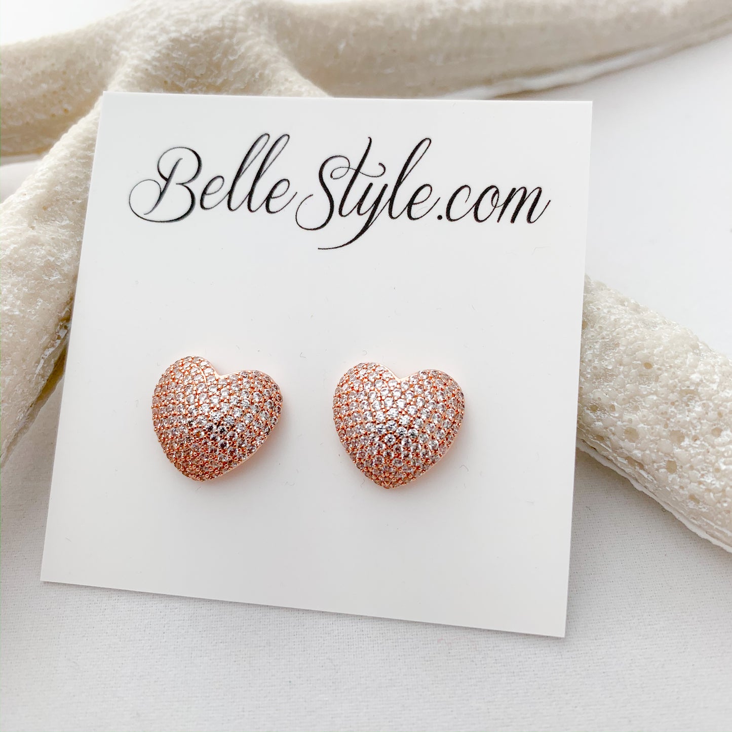 Puffy Heart Earrings - BelleStyle