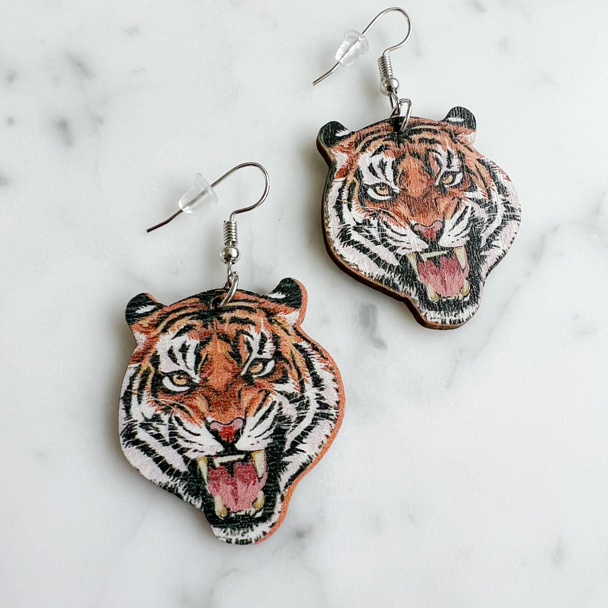 Tiger Wood Earrings - BelleStyle