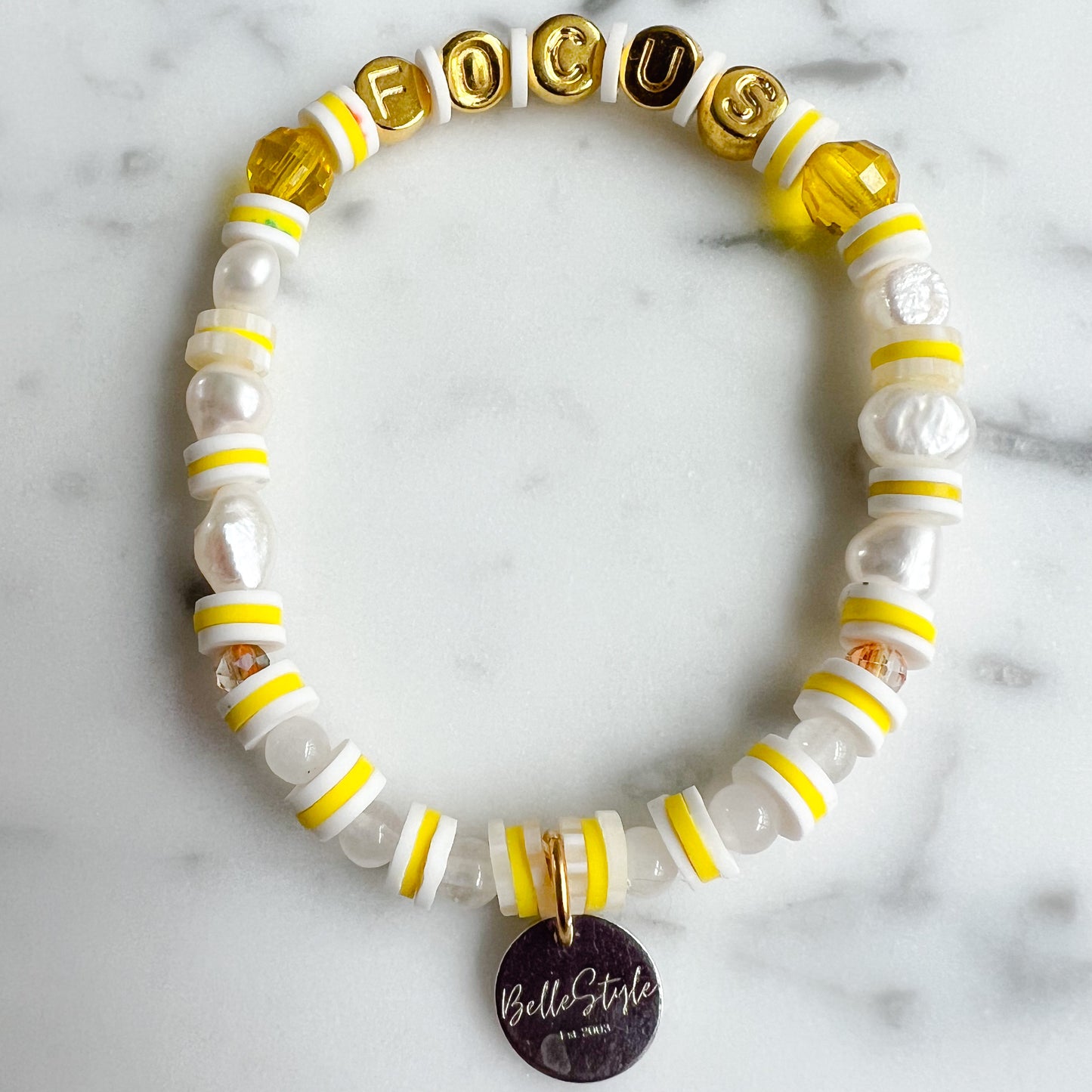 LIGHT Gold Friendship Bracelet Yellow - BelleStyle