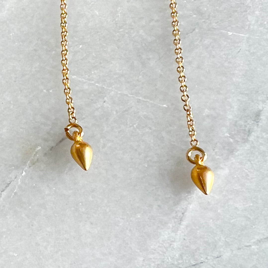 Gold Spike Threader Earrings - BelleStyle